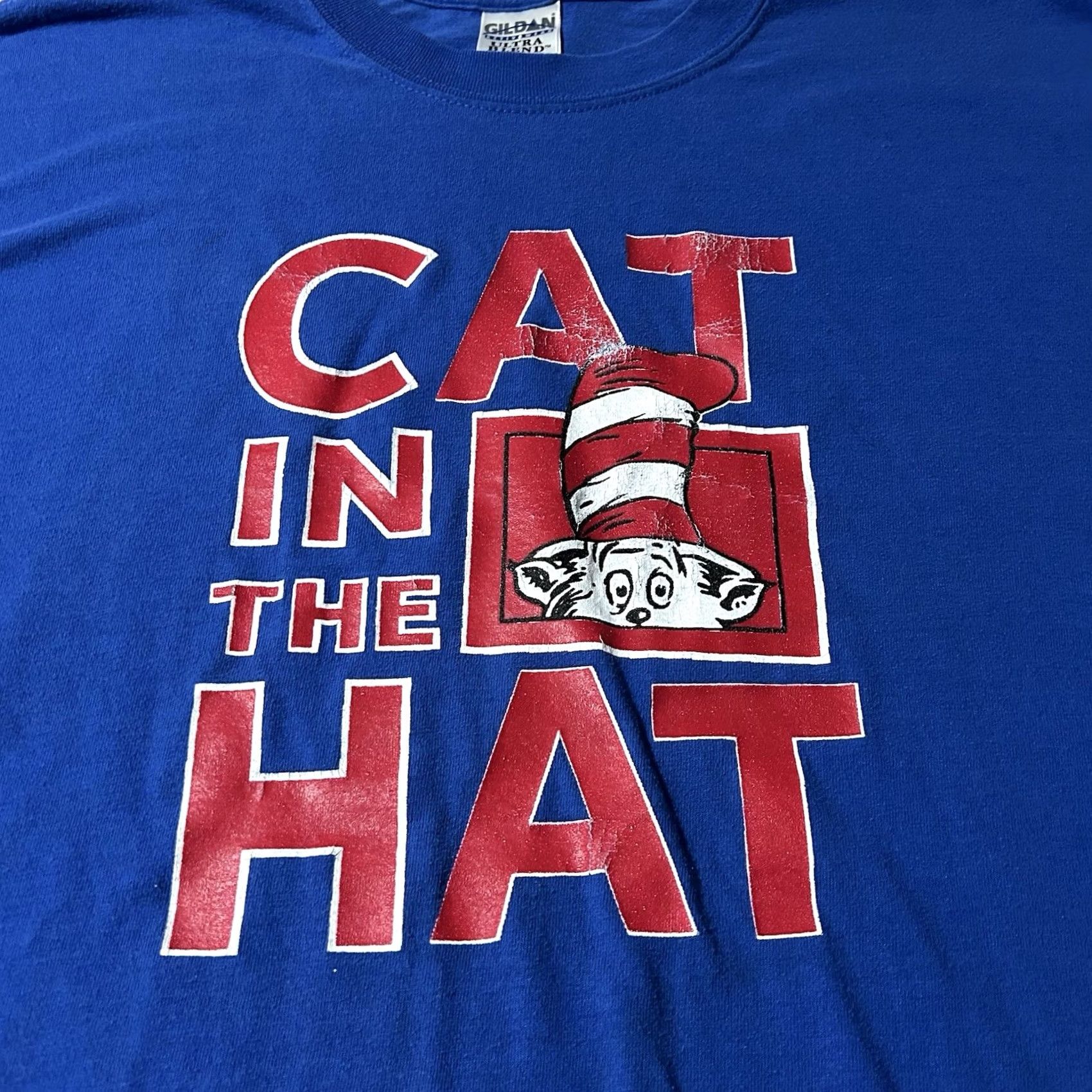 Gildan VINTAGE The Cat In The Hat Shirt L Mens Blue Cat Y2K Shirt Size US L / EU 52-54 / 3 - 2 Thumbnail