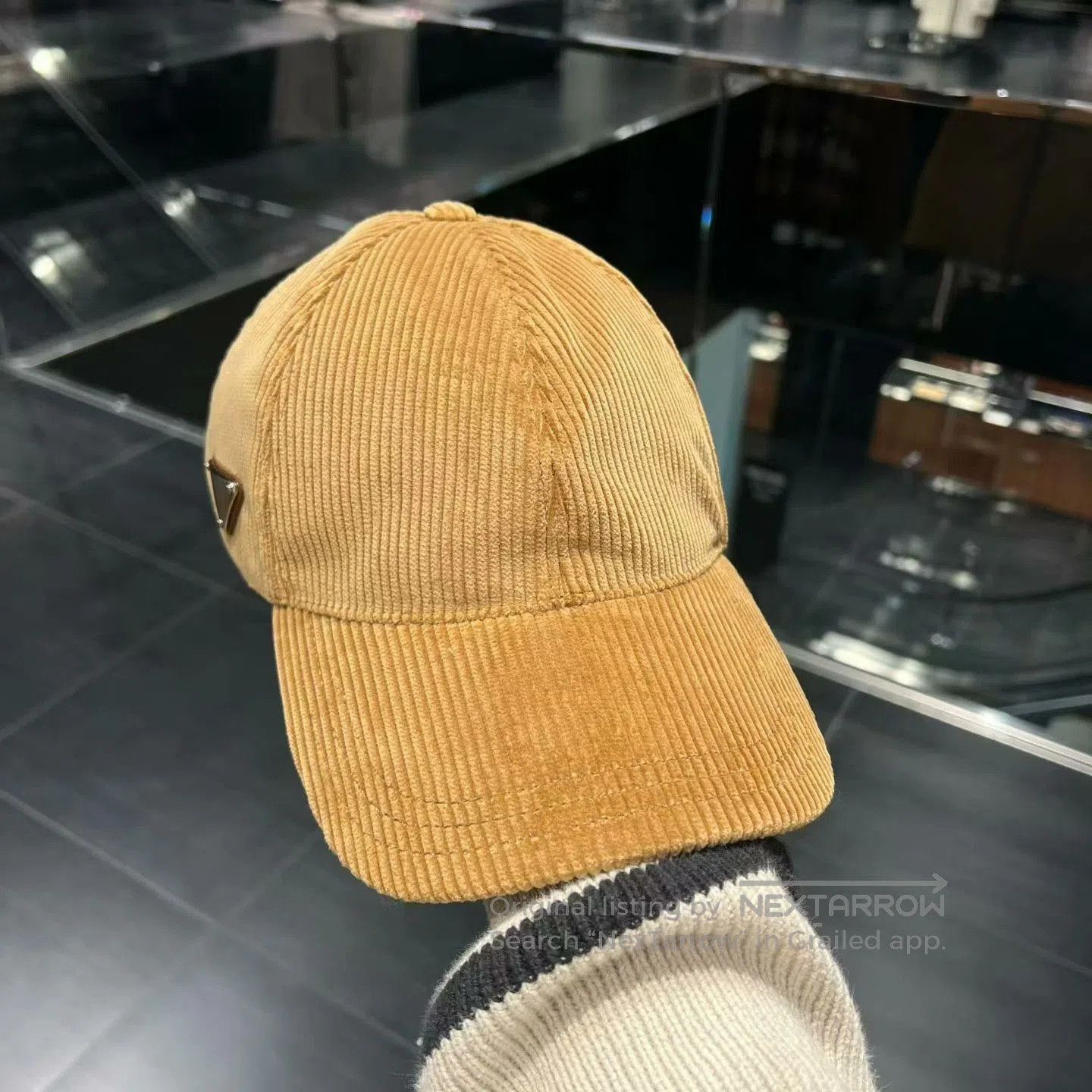 Prada Prada Yellow Corduroy Baseball Cap. Size ONE SIZE - 1 Thumbnail