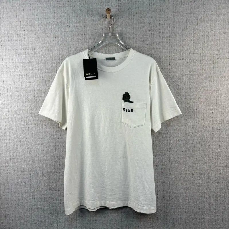Dior Dior Men's Summer White Cotton T-Shirt 0089 Size US L / EU 52-54 / 3 - 1 Thumbnail