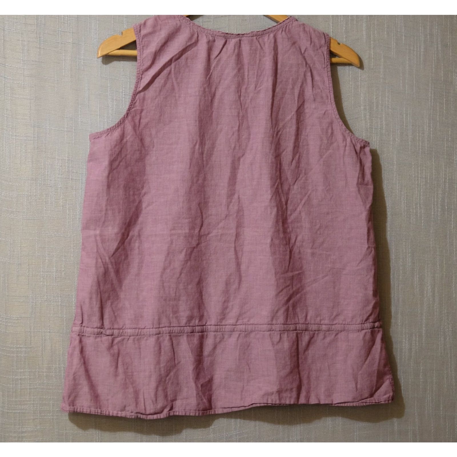 Croft & Barrow CROFT & BARROW Tank Top 100% Cotton 1/2 Button Lightweight Sheer Size XL Dusty Purple Women Sleeveless Round Neck Casual Travel Basic" Size XL / US 12-14 / IT 48-50 - 5 Thumbnail