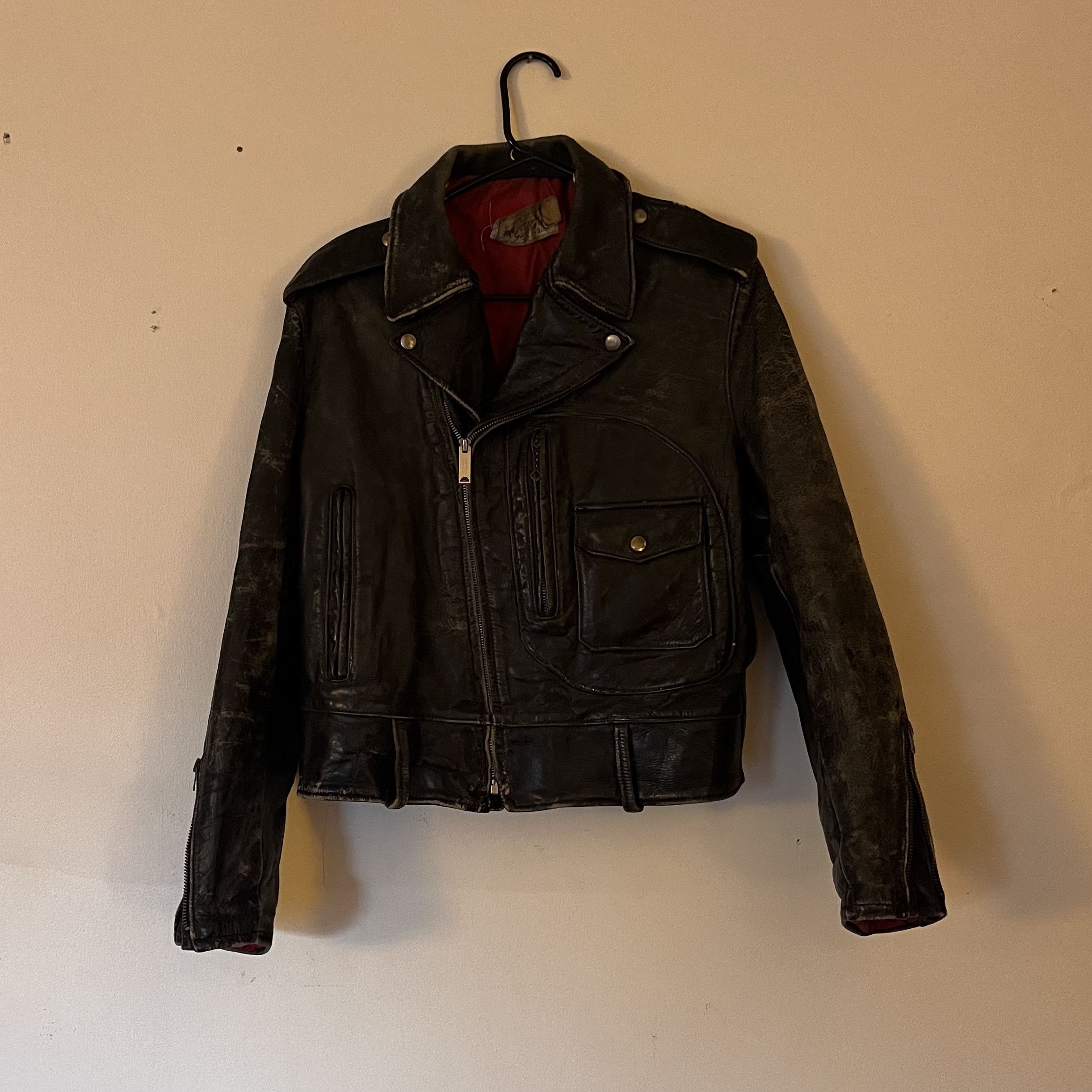 Other 1950s Hercules Steerhide D-Pocket Motorcycle Jacket Size 38 Size US M / EU 48-50 / 2 - 1 Thumbnail