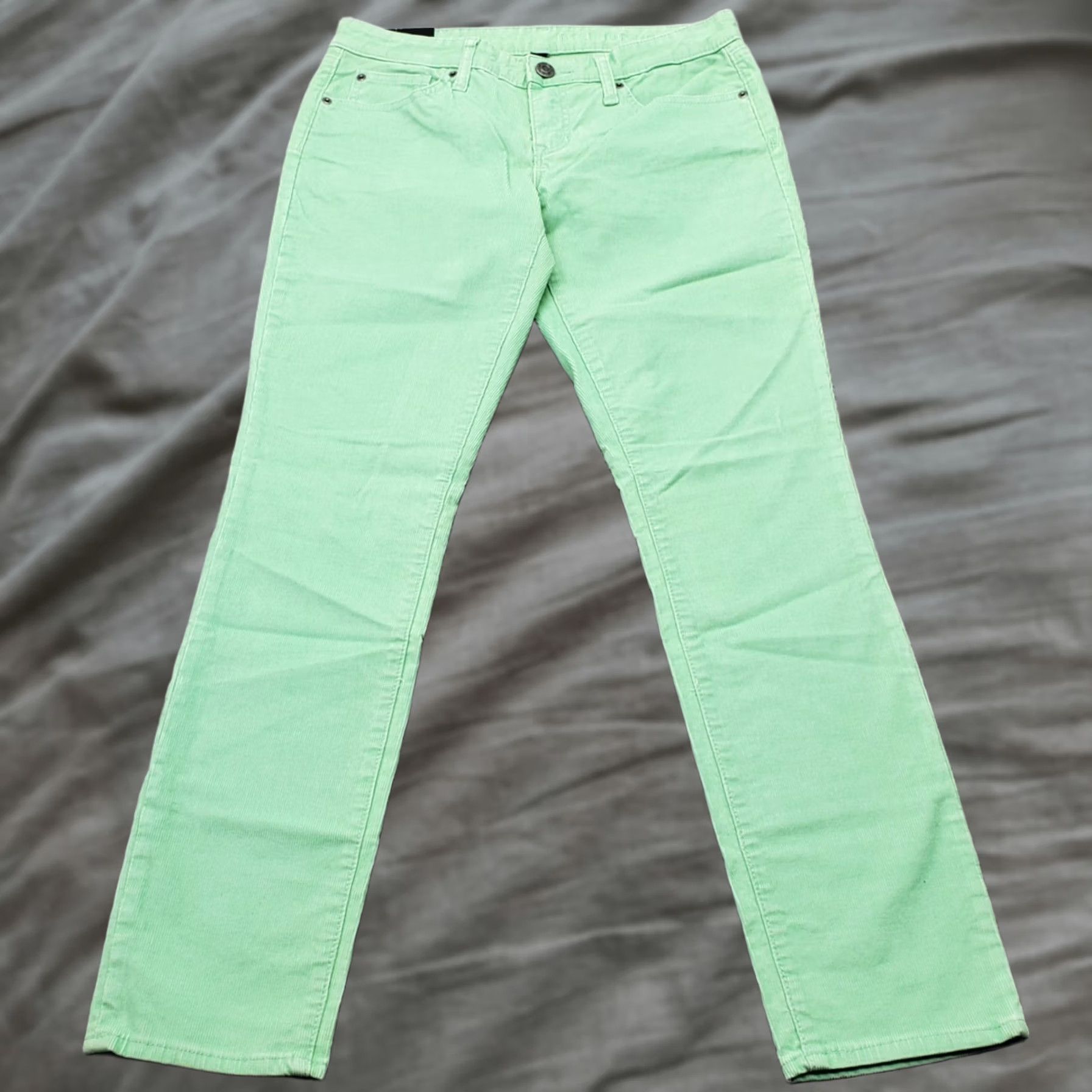Gap Gap Womens Corduroy Pants 6 Green Flat Front 29.25" Inseam Skinny Leg Casual Streetwear Chino NWT Womens Size 6 Gap Pants Green Corduroy Jackets? Size 28" / US 6 / IT 42 - 1 Thumbnail