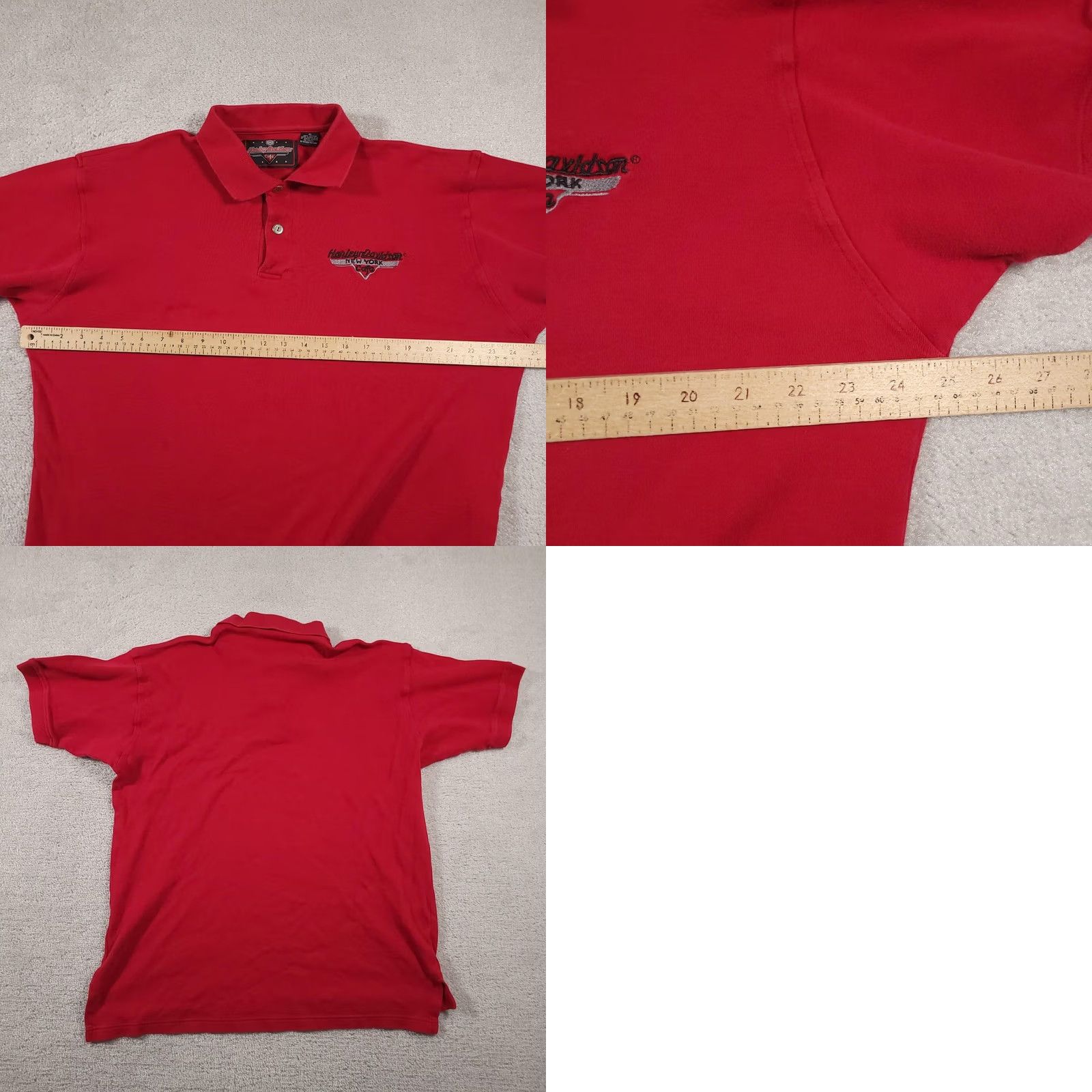 Harley Davidson VINTAGE Harley-Davidson Cafe Polo Shirt Mens XL Red Embroidered New York Biker Motorcycle Logo Size US XL / EU 56 / 4 - 9 Thumbnail