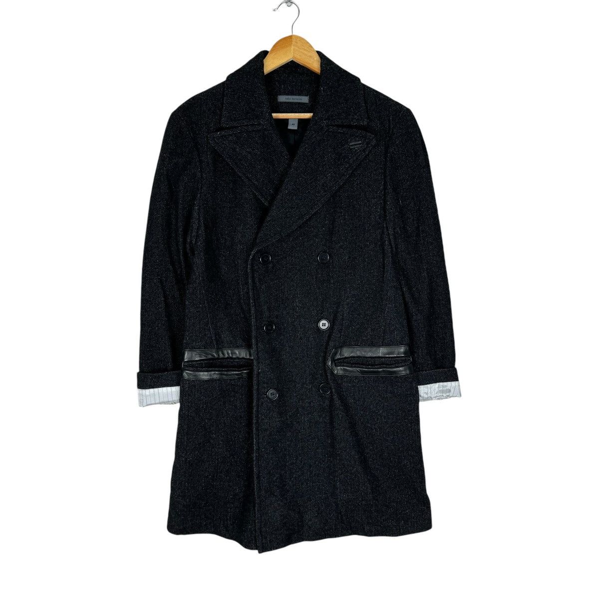 John Varvatos ☀️JOHN VARVATOS LEATHER PART TRENCH COAT JACKET Size US S / EU 44-46 / 1 - 1 Thumbnail