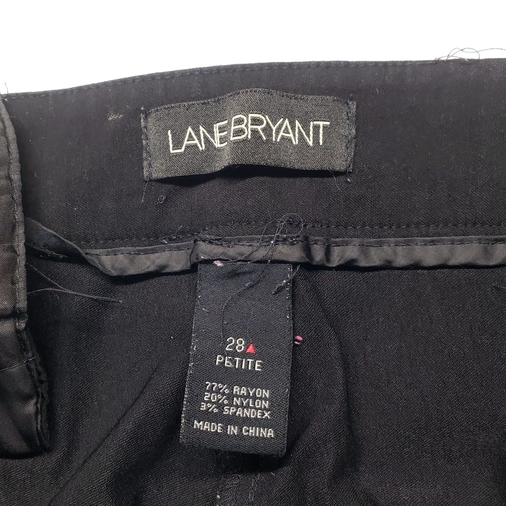 Vintage Lane Bryant Black Pants Career Stretch Trousers Front Pockets 28P Adult Women's Size 28" / US 6 / IT 42 - 3 Thumbnail