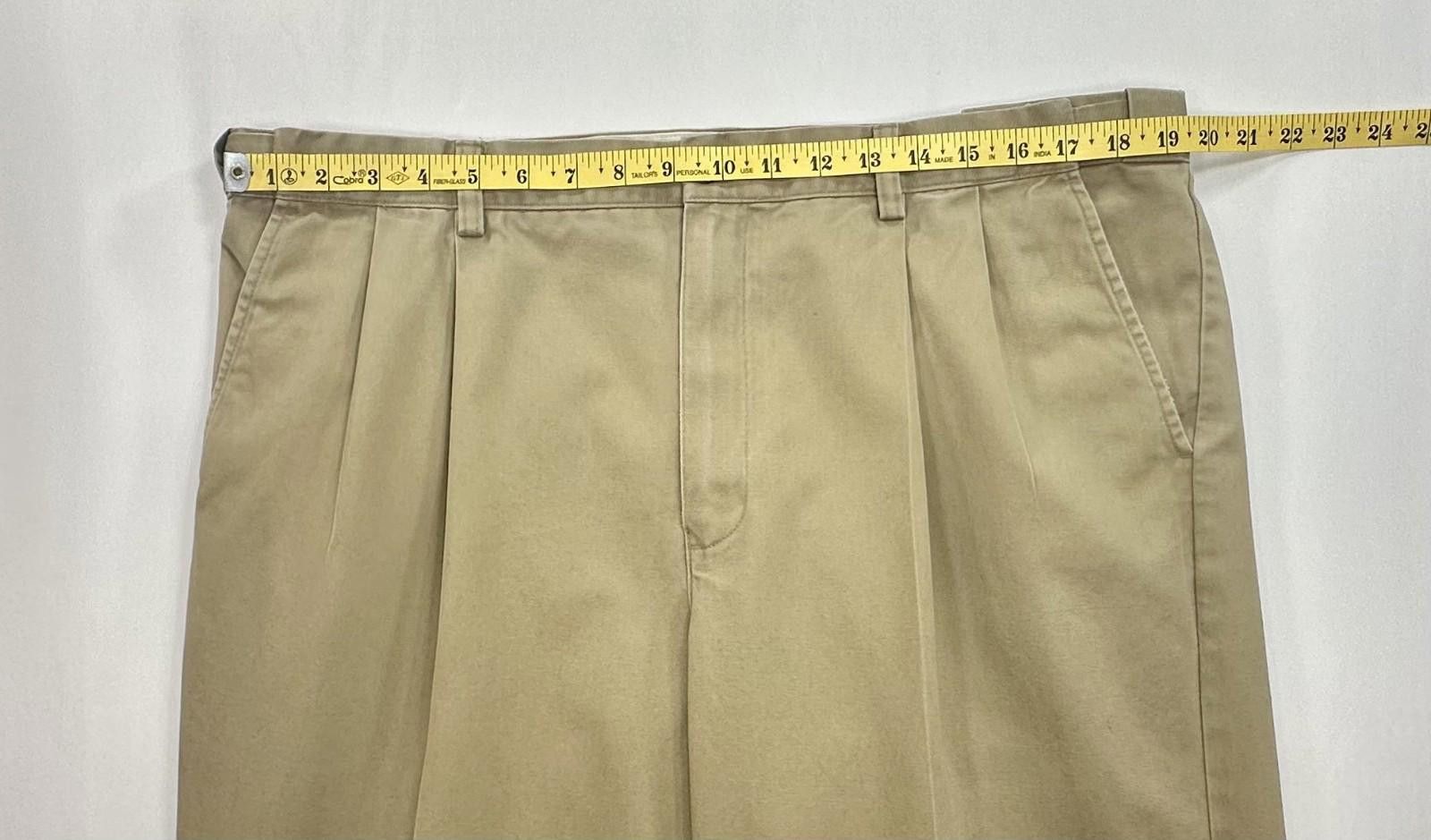 L.L. Bean LL Bean Cotton Pleated Straight Leg Chinos Brown Mens 38/34 Size US 38 / EU 54 - 3 Thumbnail