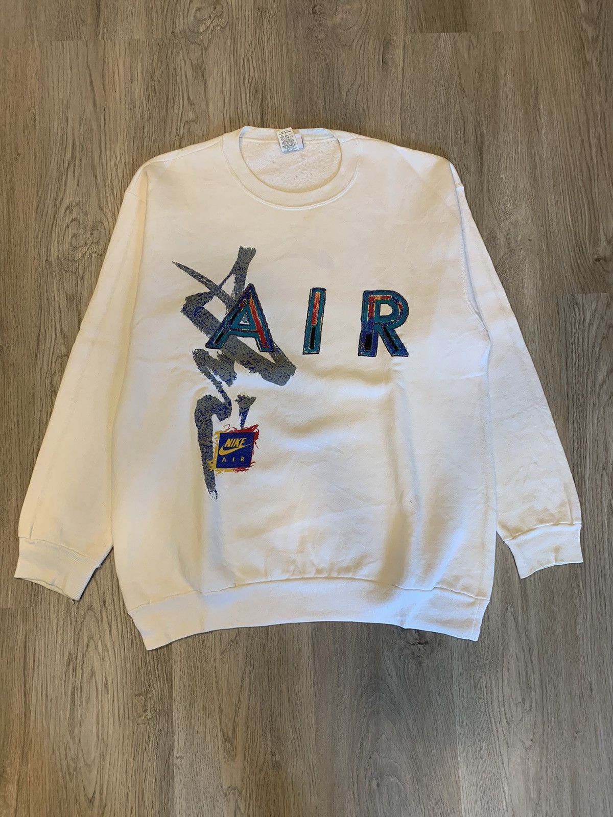 image of 90’S Nike Air Sweatshirts in White, Men's (Size Large)