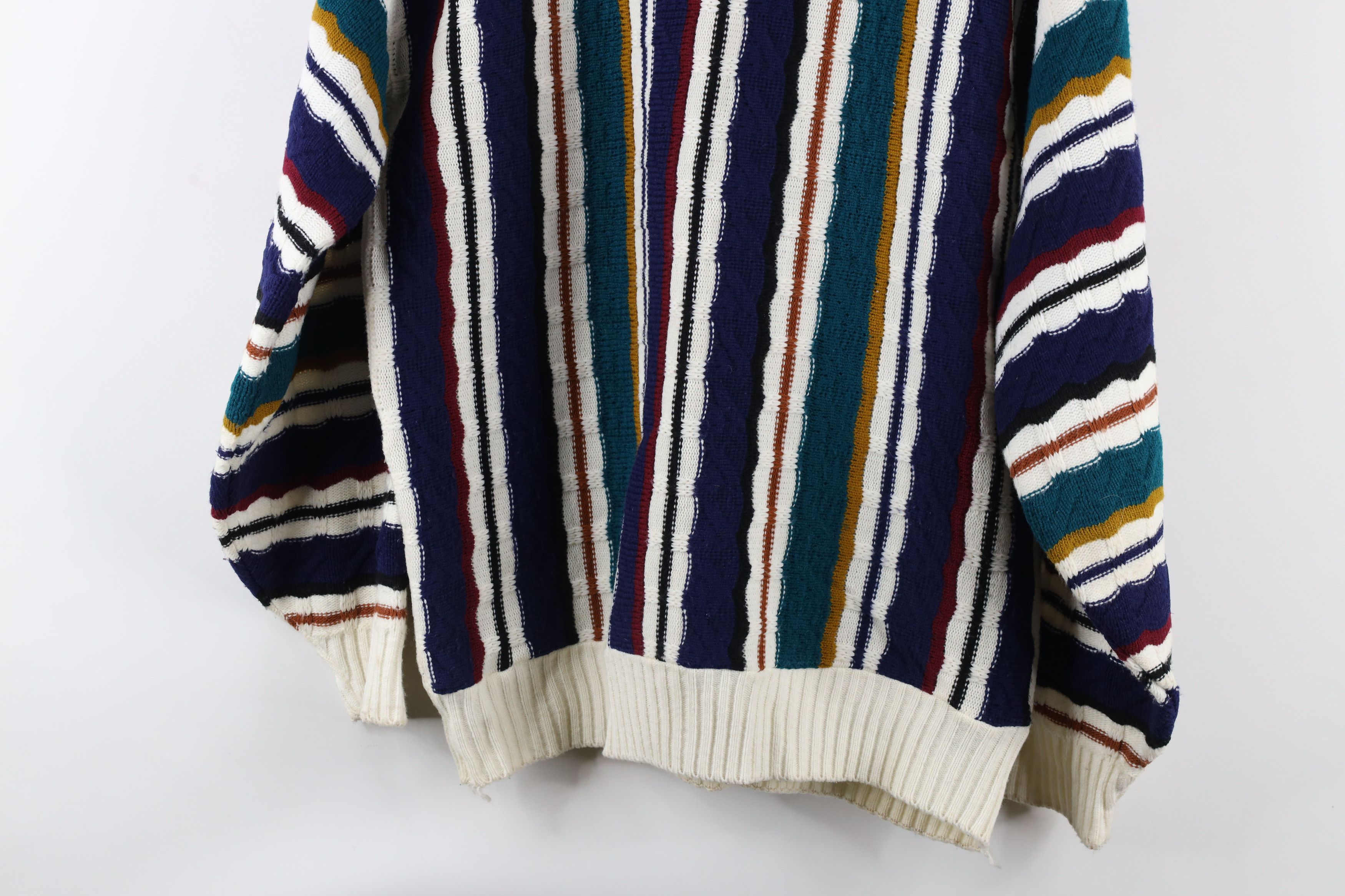 Vintage Vintage 90s Coogi Style Rainbow Striped Knit Sweater USA Size US L / EU 52-54 / 3 - 9 Thumbnail