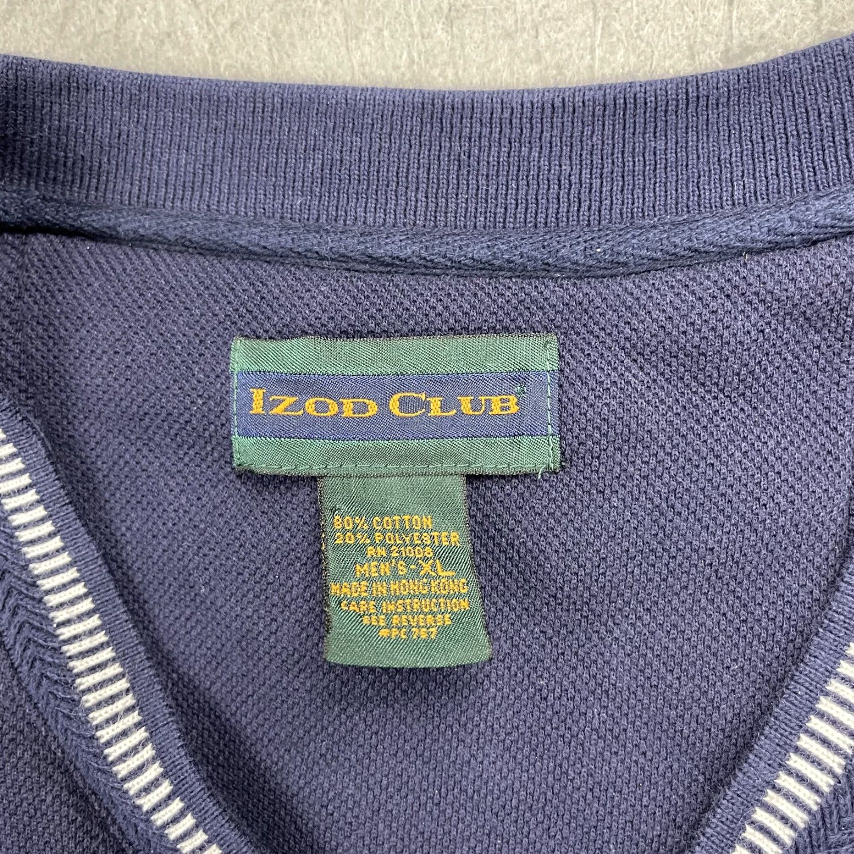 Izod VINTAGE Izod Vest Mens XL Blue 90s Golf Sleeveless Cotton Knitted V-Neck Logo Sweater Shirt Size US XL / EU 56 / 4 - 3 Thumbnail