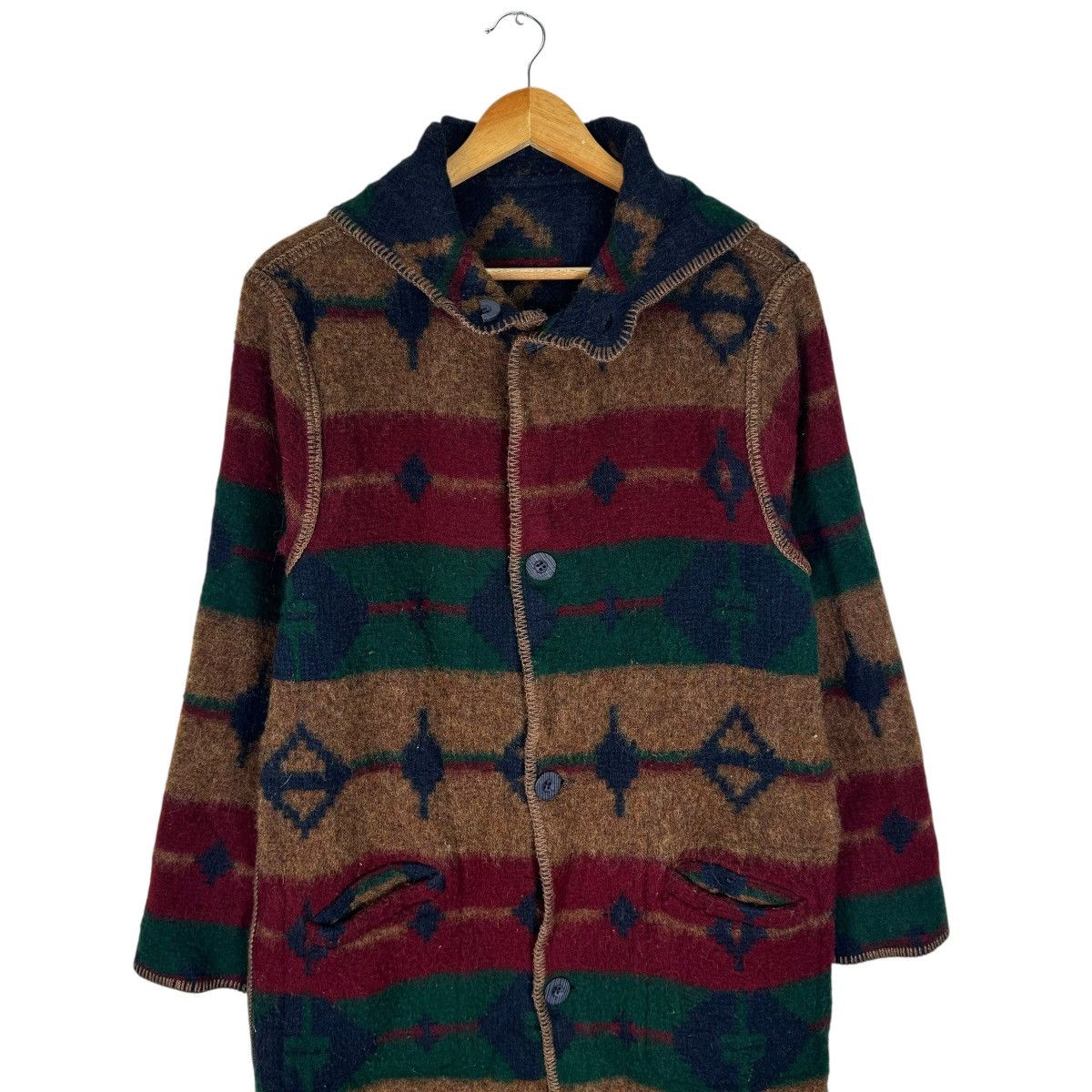 🔥WOOLRICH NATIVE NAVAJO REVERSIBLE LONG JACKET