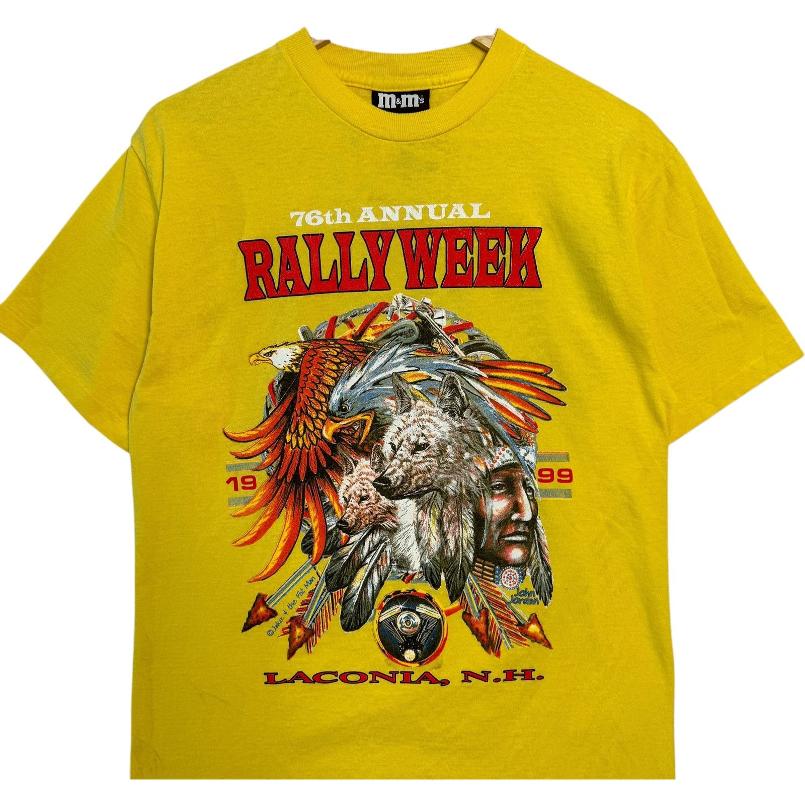 Vintage Vintage 76th Annual Rally Week Native Symbols 90s Tee M Size US M / EU 48-50 / 2 - 2 Thumbnail