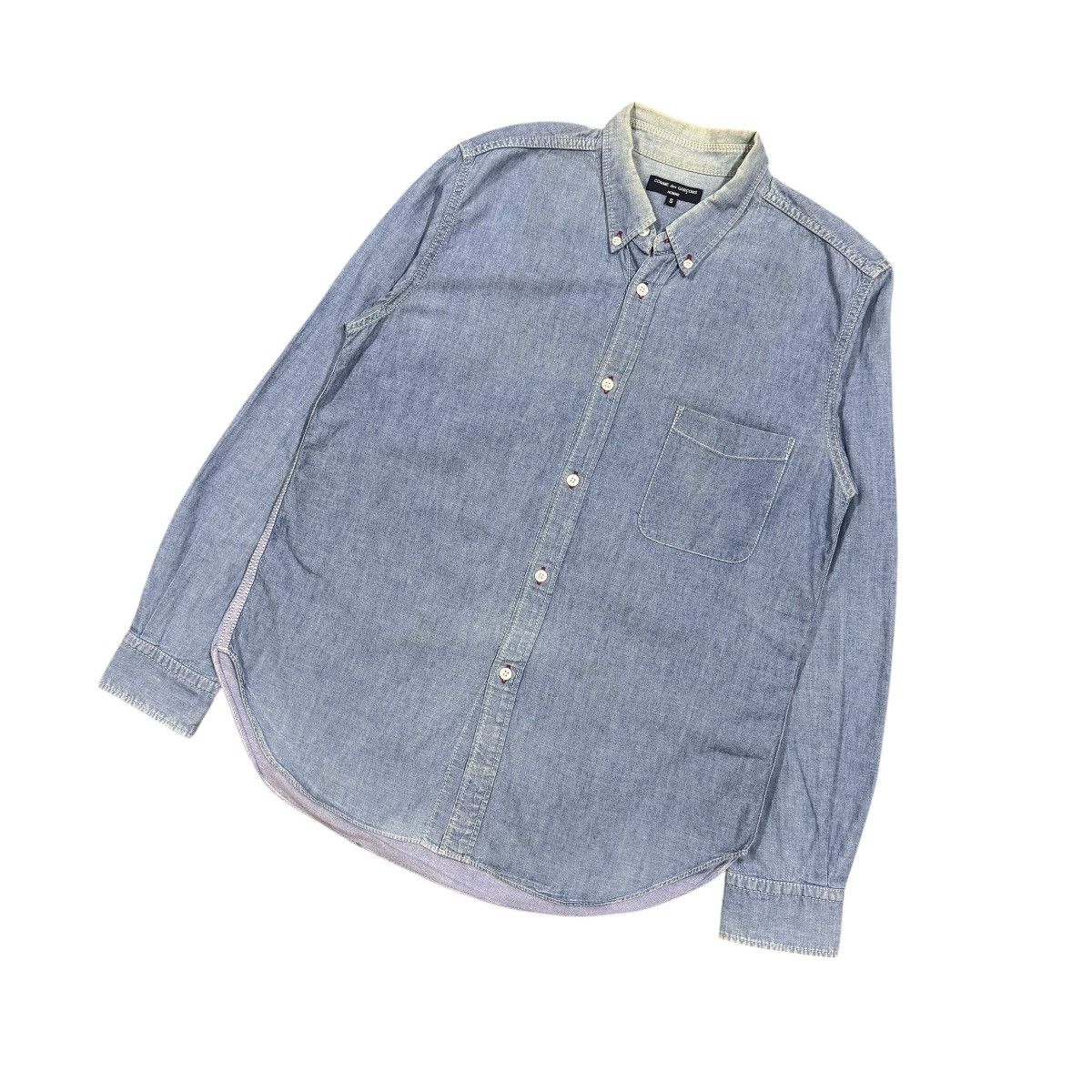 Comme des Garcons Homme Comme Des Garcons Homme Chambray 2 Tone Shirt Button Ups Size US S / EU 44-46 / 1 - 6 Thumbnail