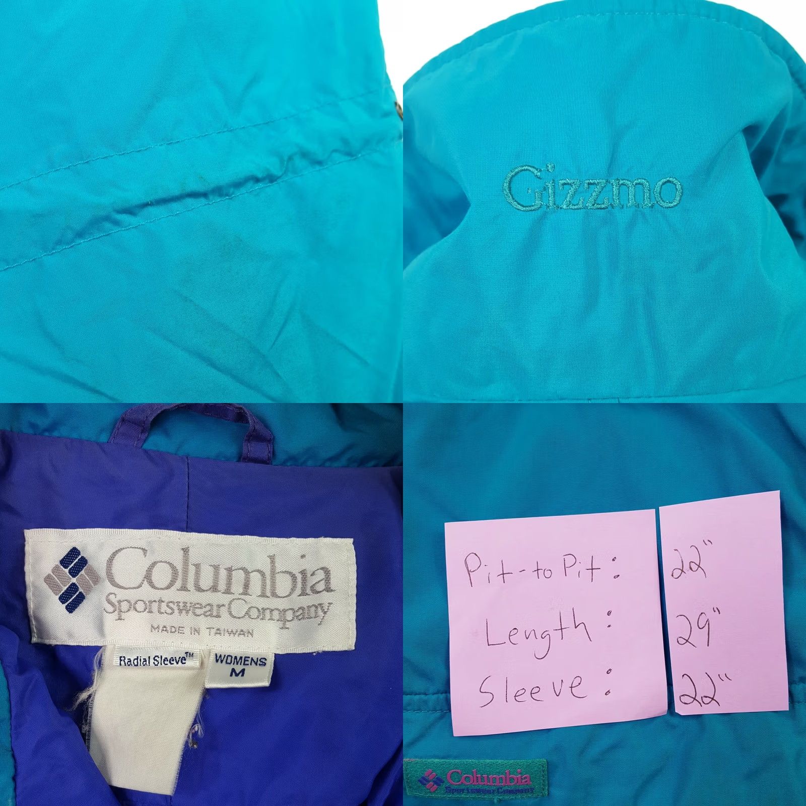 Etro VINTAGE Columbia Gizzmo Women's Jacket M Blue Zip Up Retro Ski Coat Size M / US 6-8 / IT 42-44 - 8 Thumbnail