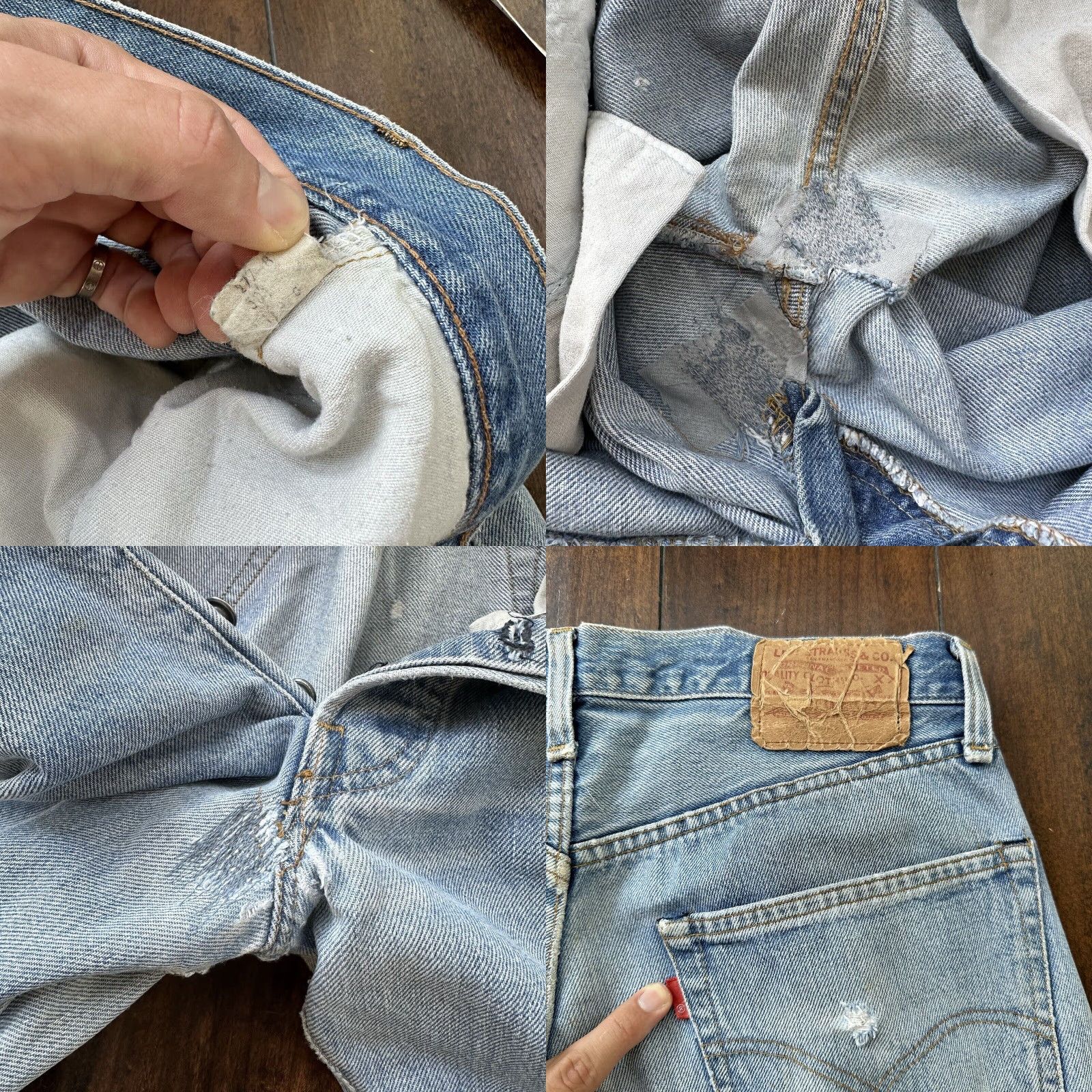 Levi's VINTAGE Levi's 501 XX Jeans 31x26 Blue Distressed 70s 80s USA Mens Size US 31 - 8 Thumbnail