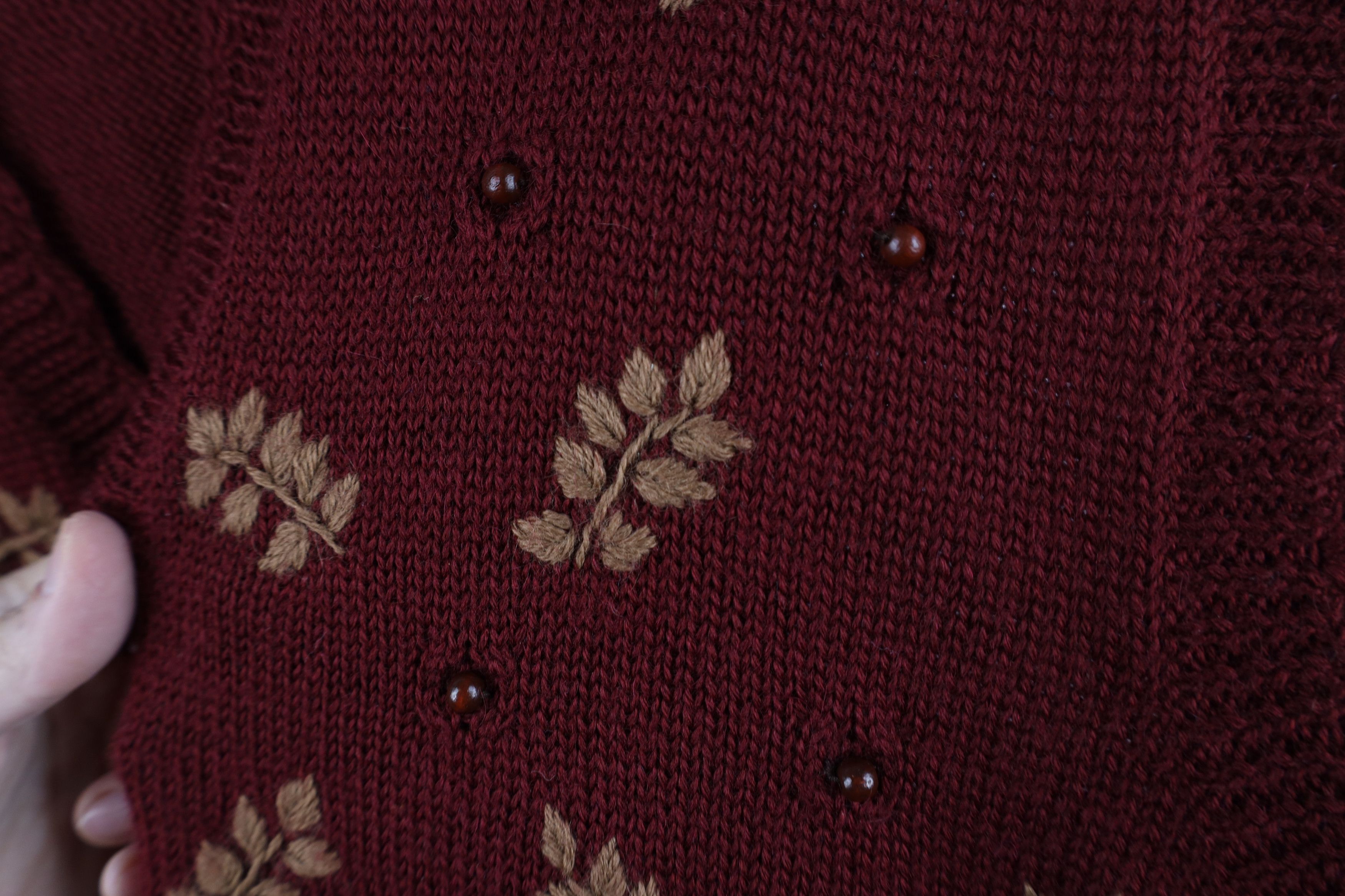 Vintage Vintage 90s Streetwear Blend Beaded Nature Leaf Sweater Vest Size L / US 10 / IT 46 - 6 Thumbnail