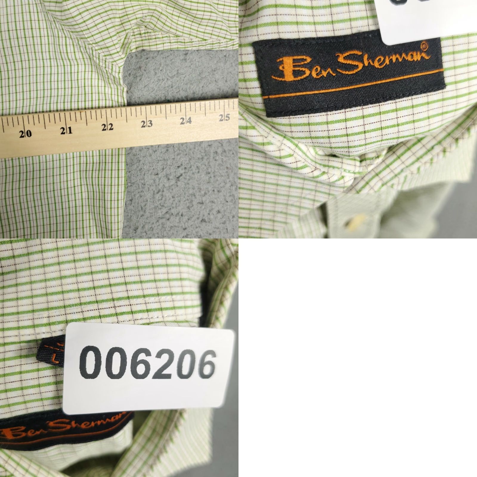Ben Sherman VINTAGE Ben Sherman Green Check Long Sleeve Button Up Shirt Size L *Damaged* Mens Size US L / EU 52-54 / 3 - 8 Thumbnail