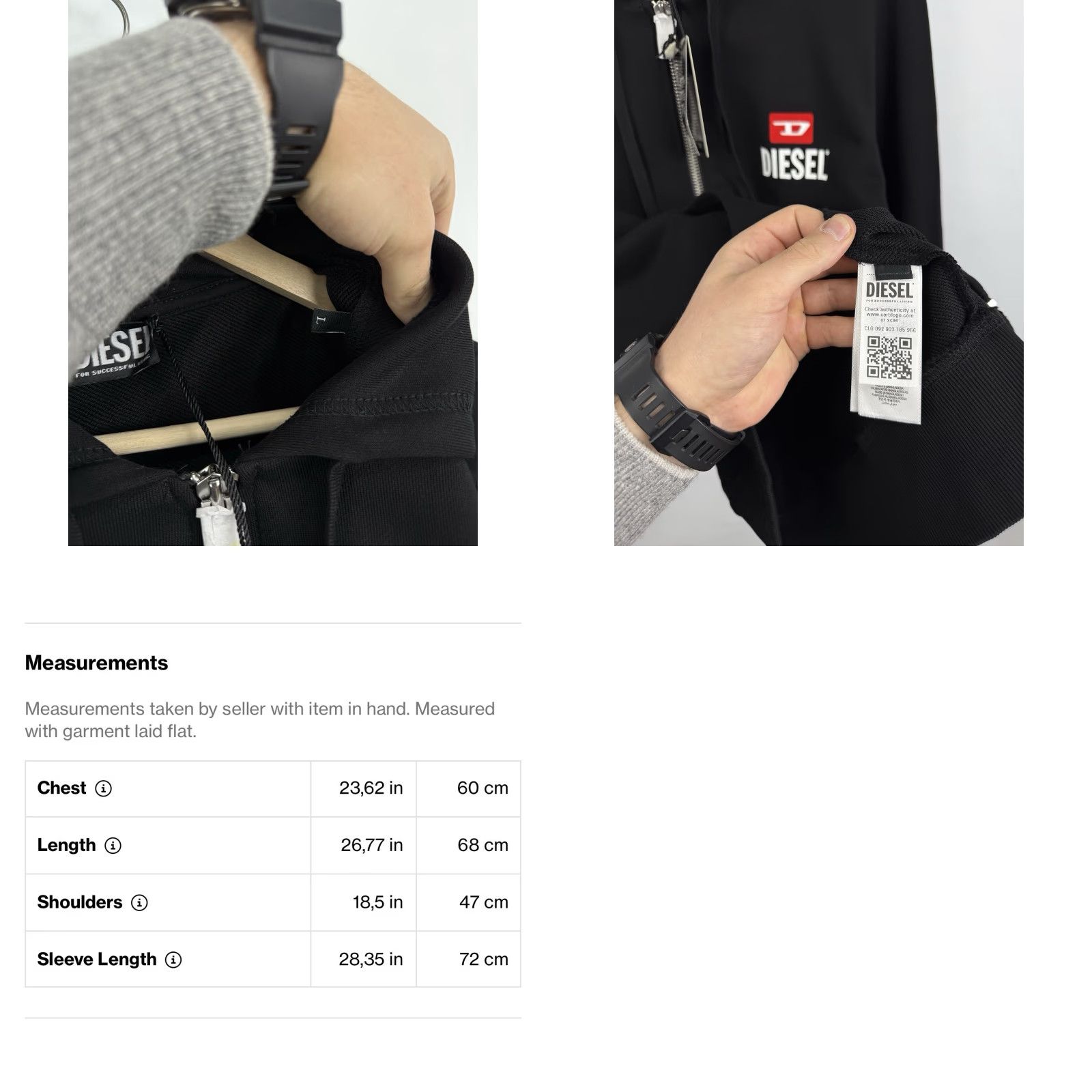 Diesel Diesel Full Zip Hoodie Black For Successful Living Y2K L Mens Black Size US L / EU 52-54 / 3 - 9 Thumbnail