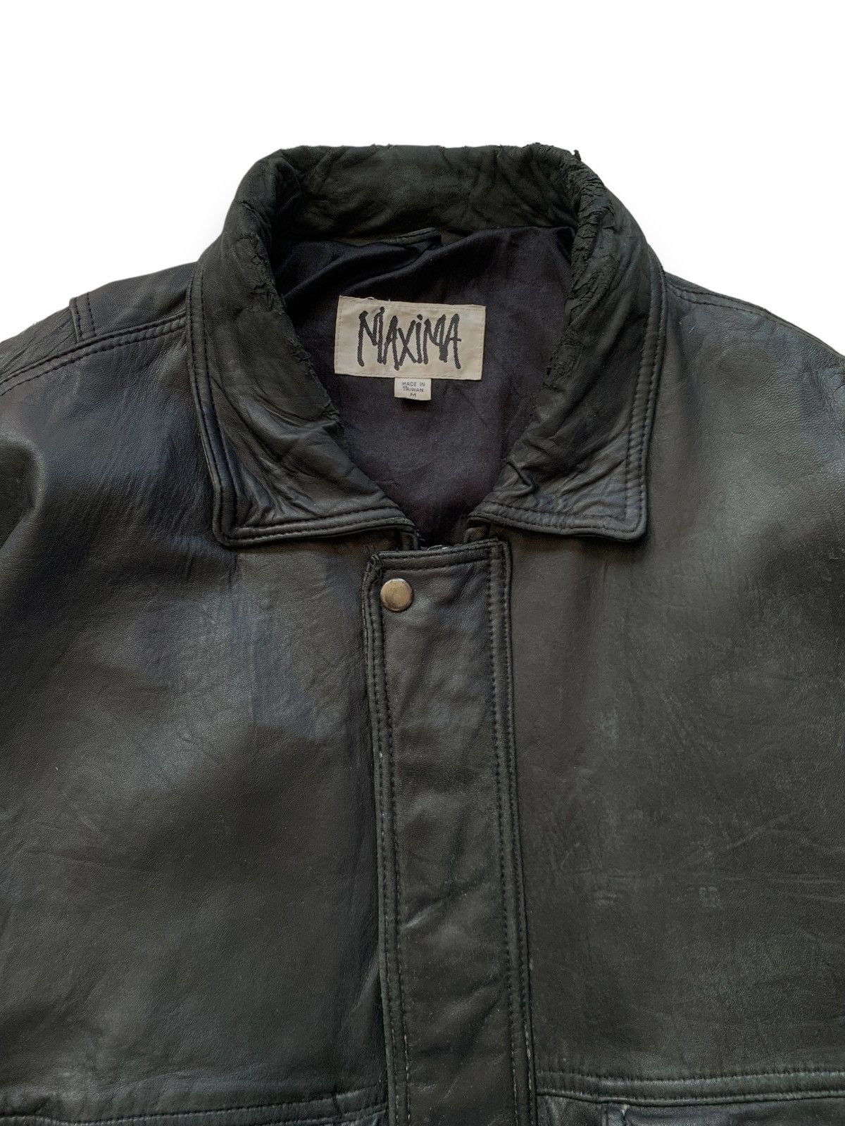 Genuine Leather Vintage Japanese Brand Maxima Flight Bomber Leather Jacket Size US M / EU 48-50 / 2 - 5 Thumbnail