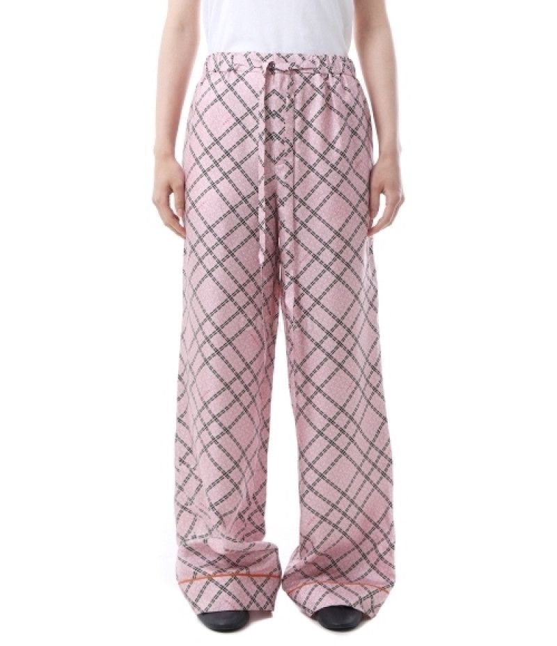 Gucci o1la5ras0526 Printed Silk Twill Trousers in Pink Size 26" / US 2 / IT 38 - 1 Thumbnail
