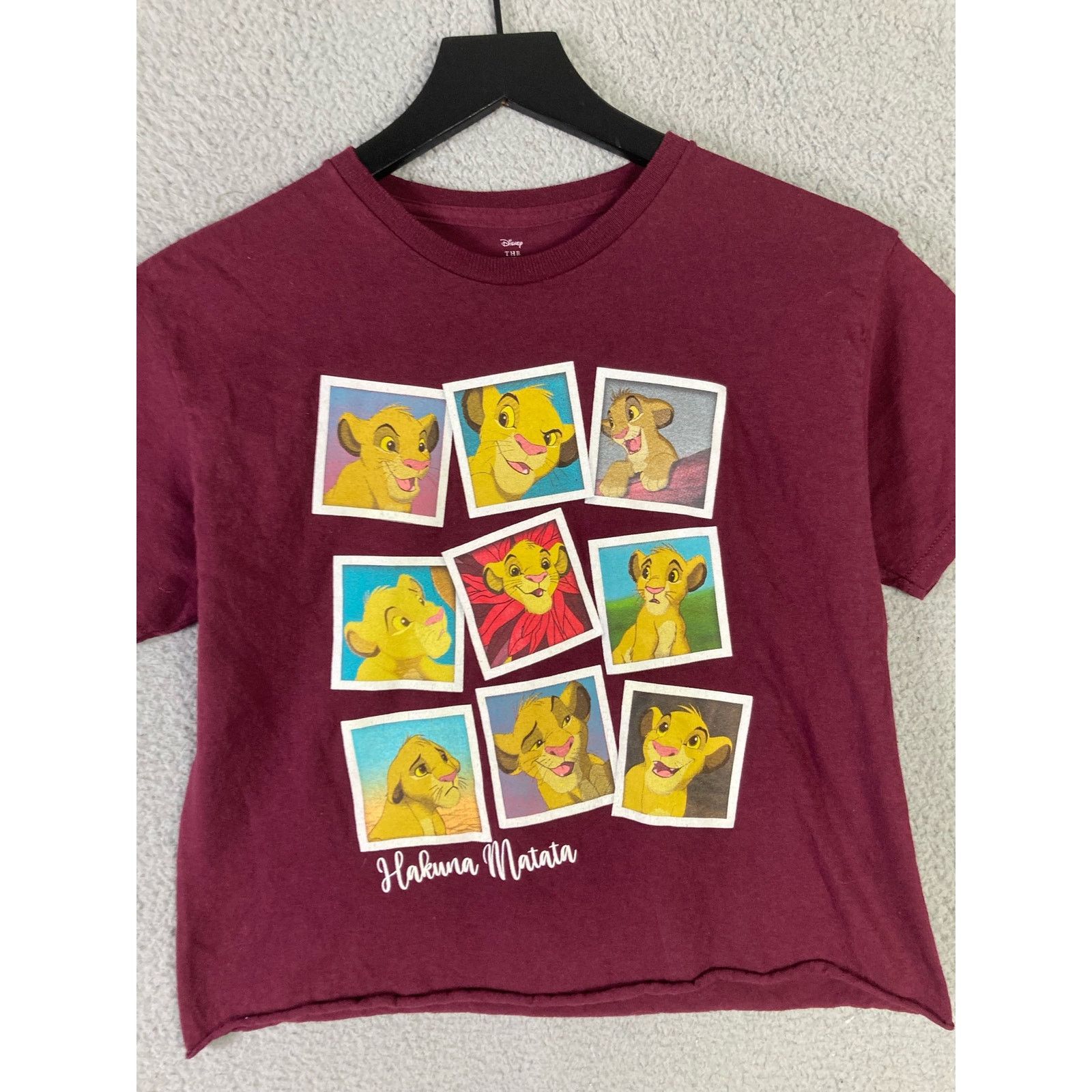 Disney Disney The Lion King Hakuna Matata Maroon Crop Top XS Size XS / US 0-2 / IT 36-38 - 3 Thumbnail