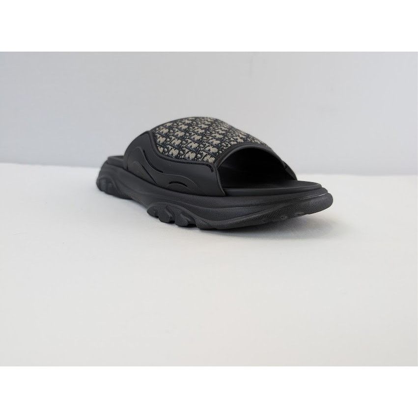 Dior o1rshd1 H-Town Single Band Slipper Sandal in Black / Beige Size US 8 / EU 41 - 2 Thumbnail
