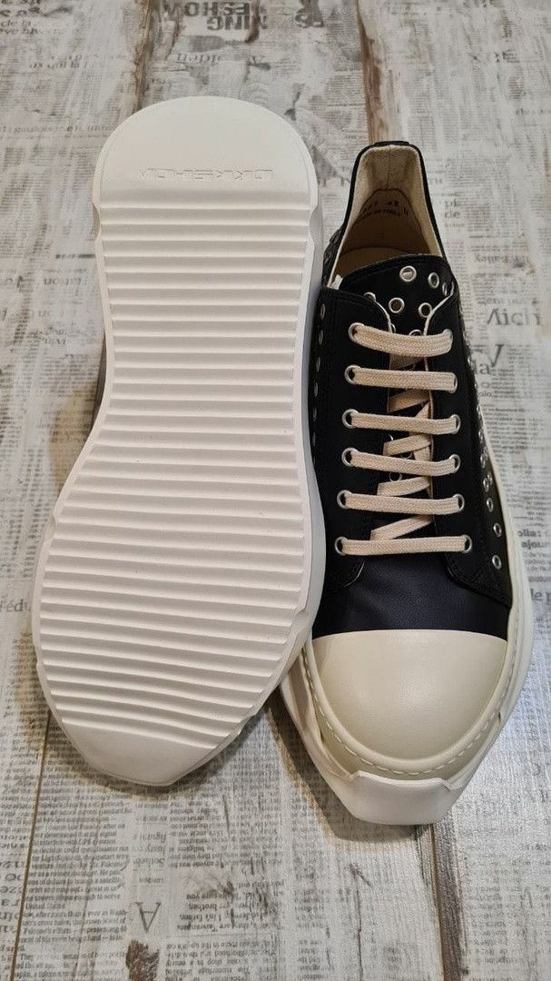 Rick Owens Drkshdw Rick Owens DRKSHDW Abstract Ramones Eyelet Low Top Sneakers Size US 7.5 / EU 40-41 - 6 Thumbnail