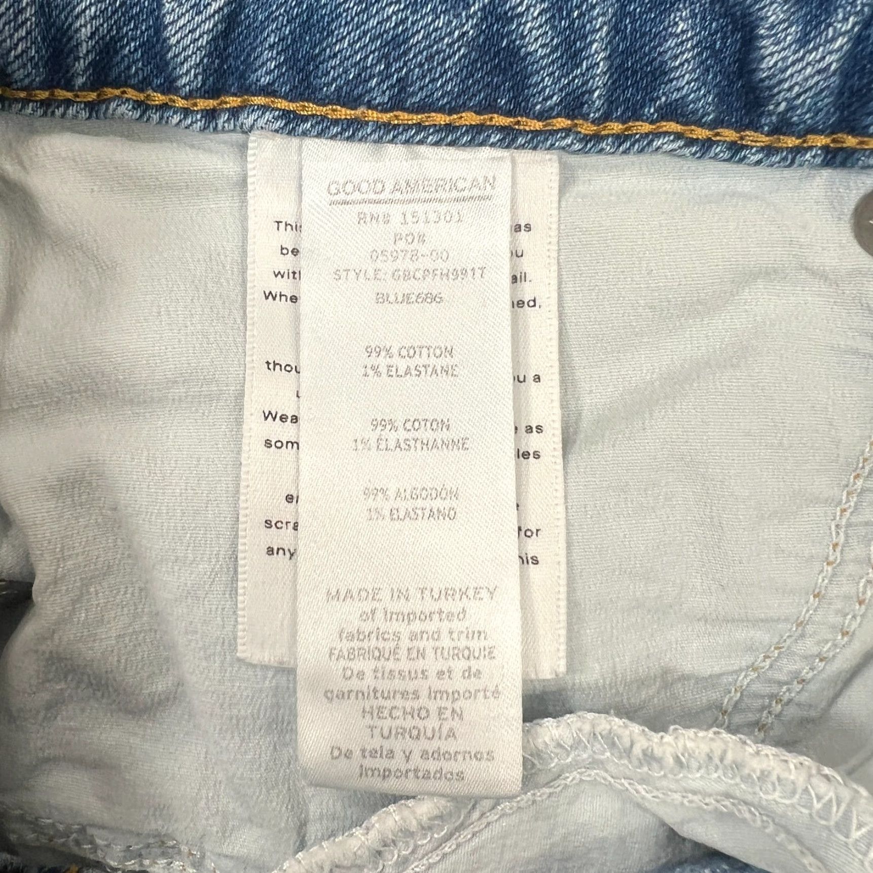 Good American VINTAGE Good American Women's High Waist Denim Shorts Size 10 Blue 90s Casual Size 32" / US 10 / IT 46 - 6 Thumbnail
