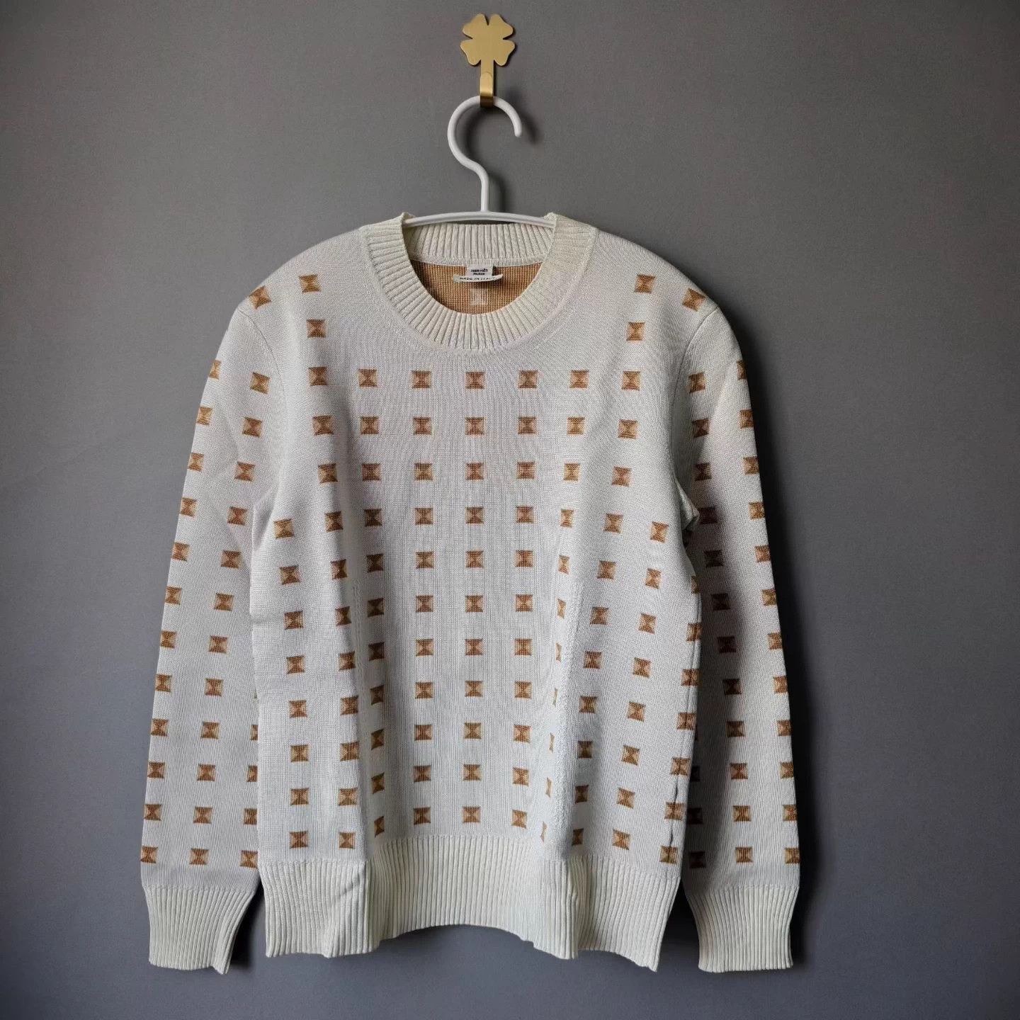 Hermes Hermes Printed Knit Long Sleeve Top Size 34 99% Size XS / US 0-2 / IT 36-38 - 1 Thumbnail