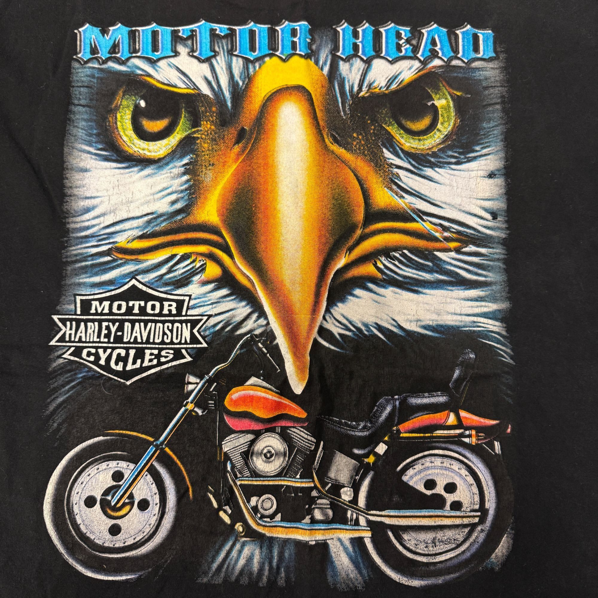 Y2K Harley Davidson Motorcycle BALD EAGLE Motor Head Shirt