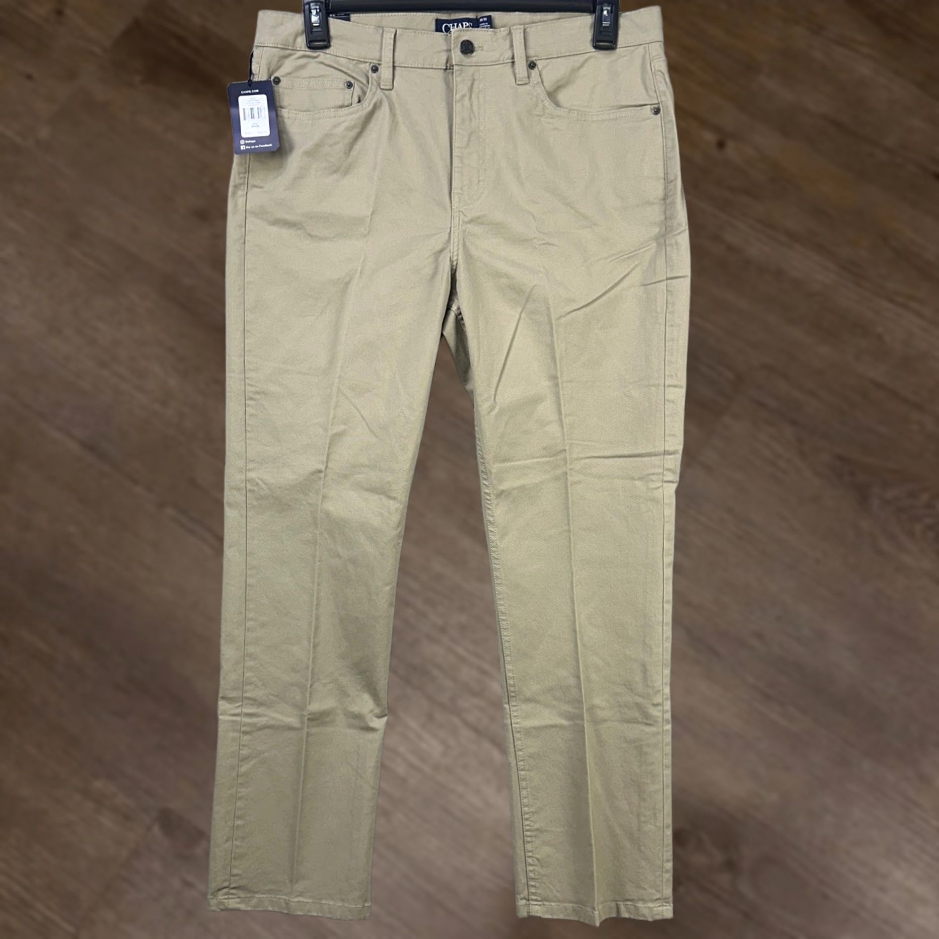 Chaps Chaps Khaki Pants Mens 36X30 Beige Straight Fit Flat Front 5 Pocket Stretch NEW Size US 36 / EU 52 - 1 Thumbnail