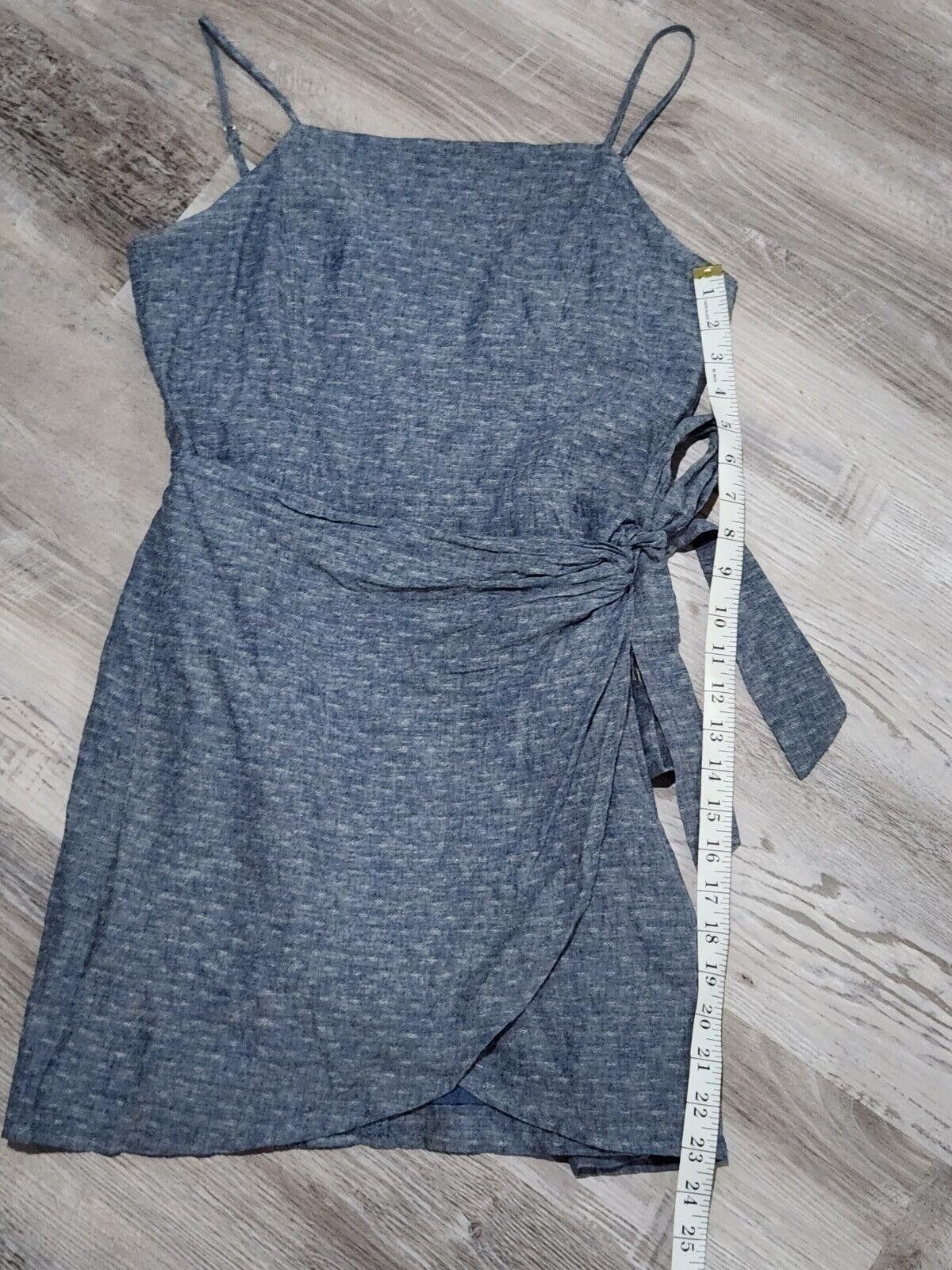 Designer Talori Dress Small Blue Chambray Polka Dot Wrap Short Size S / US 4 / IT 40 - 5 Thumbnail