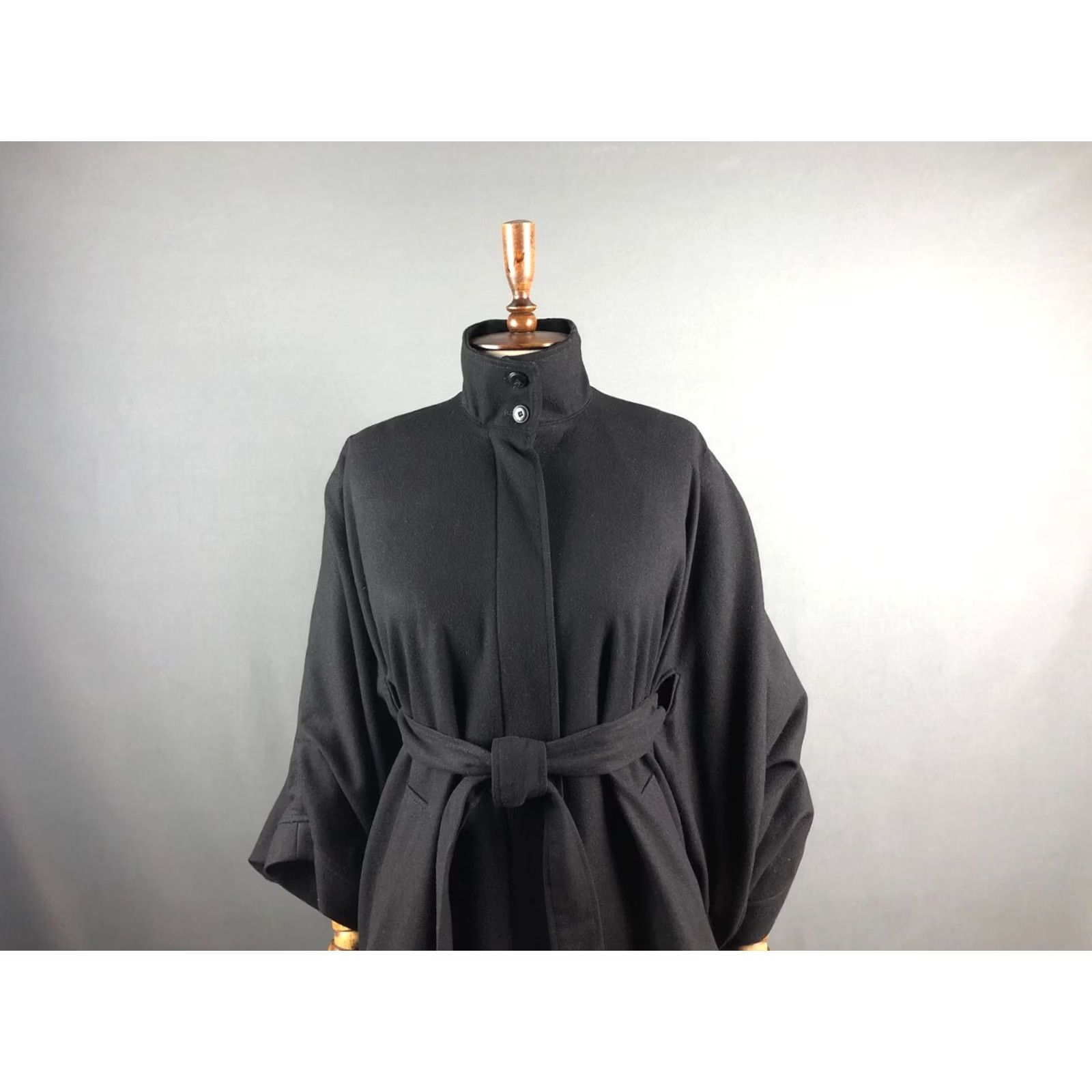Vintage V AVE SHOE REPAIR Coat Women's Wool Full Zip Belted Black S Size S / US 4 / IT 40 - 4 Thumbnail