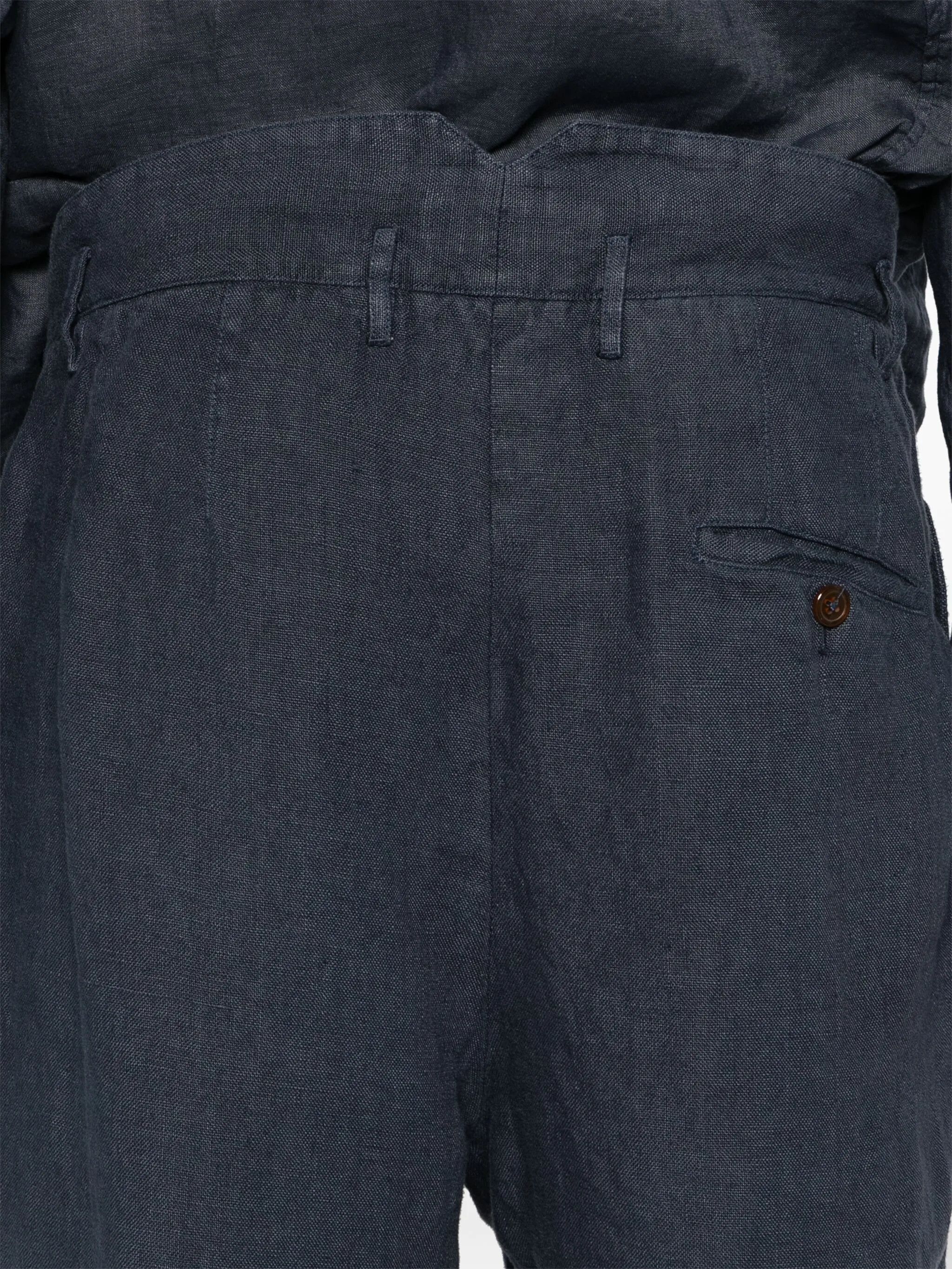 Vivienne Westwood o1f1d3z0525 Cropped Linen Trousers in Navy Blue Size US 30 / EU 46 - 5 Thumbnail