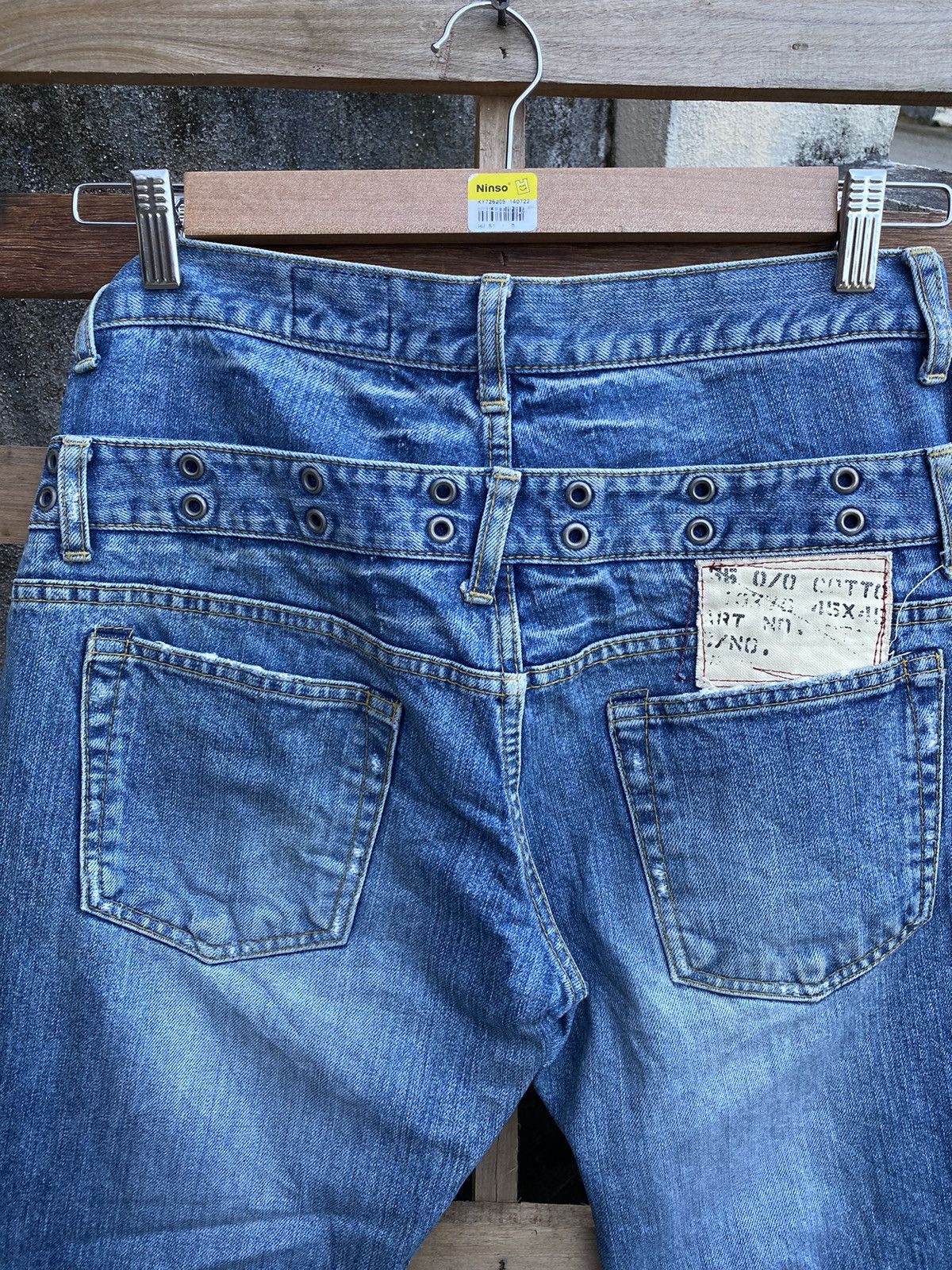 Japanese Brand Sick Crazy 🔥 Vintage Y2K Ant gauge Double Waisted Jeans Size US 33 - 11 Thumbnail