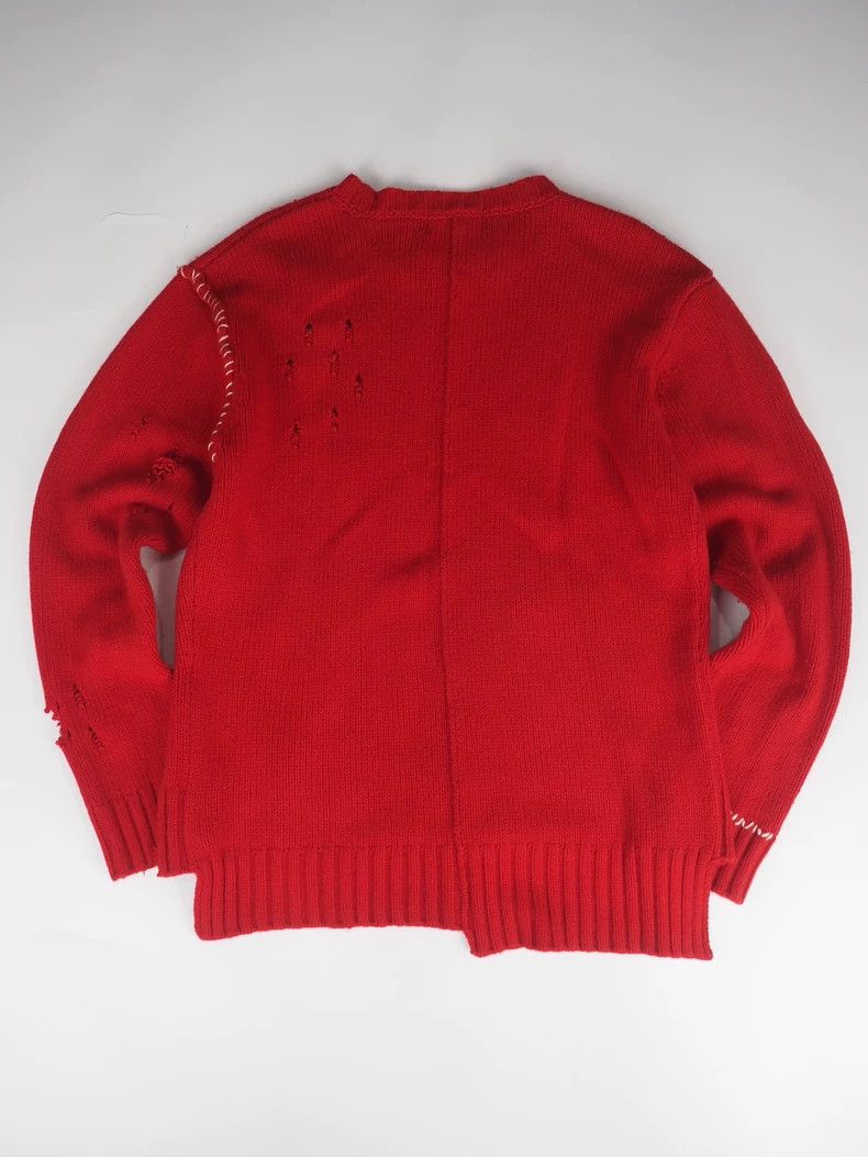 Ambush Design AMBUSH Red Ripped Knit Sweater 2503-Nextarrow Size US M / EU 48-50 / 2 - 2 Thumbnail