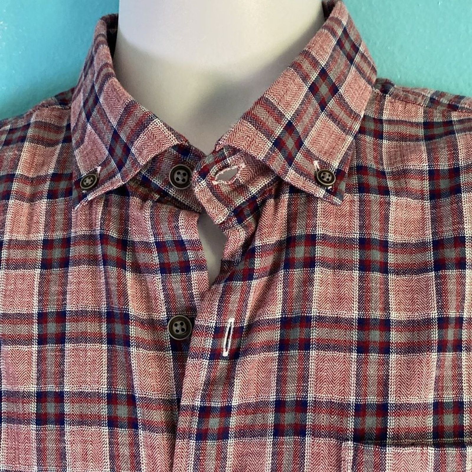 johnnie-O Johnnie O Mens Shirt Size L Red Plaid Cotton Button Up Top Size US L / EU 52-54 / 3 - 1 Thumbnail