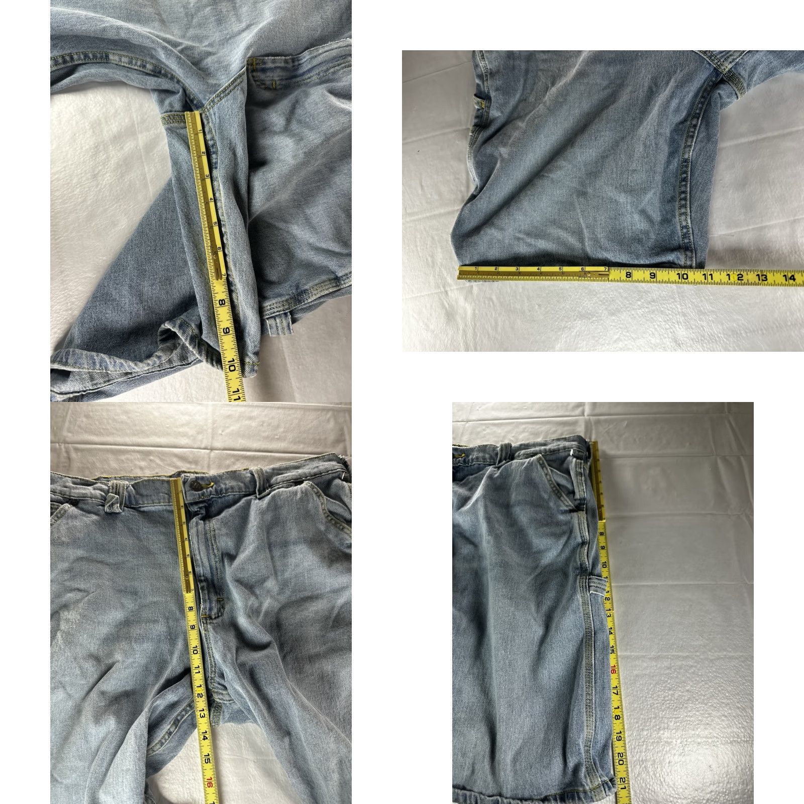 Lee VTG Lee Work Dungarees Mens Carpenter Shorts Size 38 Blue Denim Size US 38 / EU 54 - 8 Thumbnail