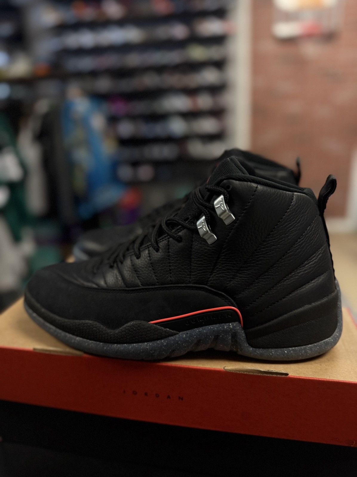 Jordan Brand × Nike Jordan 12 Utility Black Gray Size 10 Pre Owned 🧼 Size US 10 / EU 43 - 5 Thumbnail