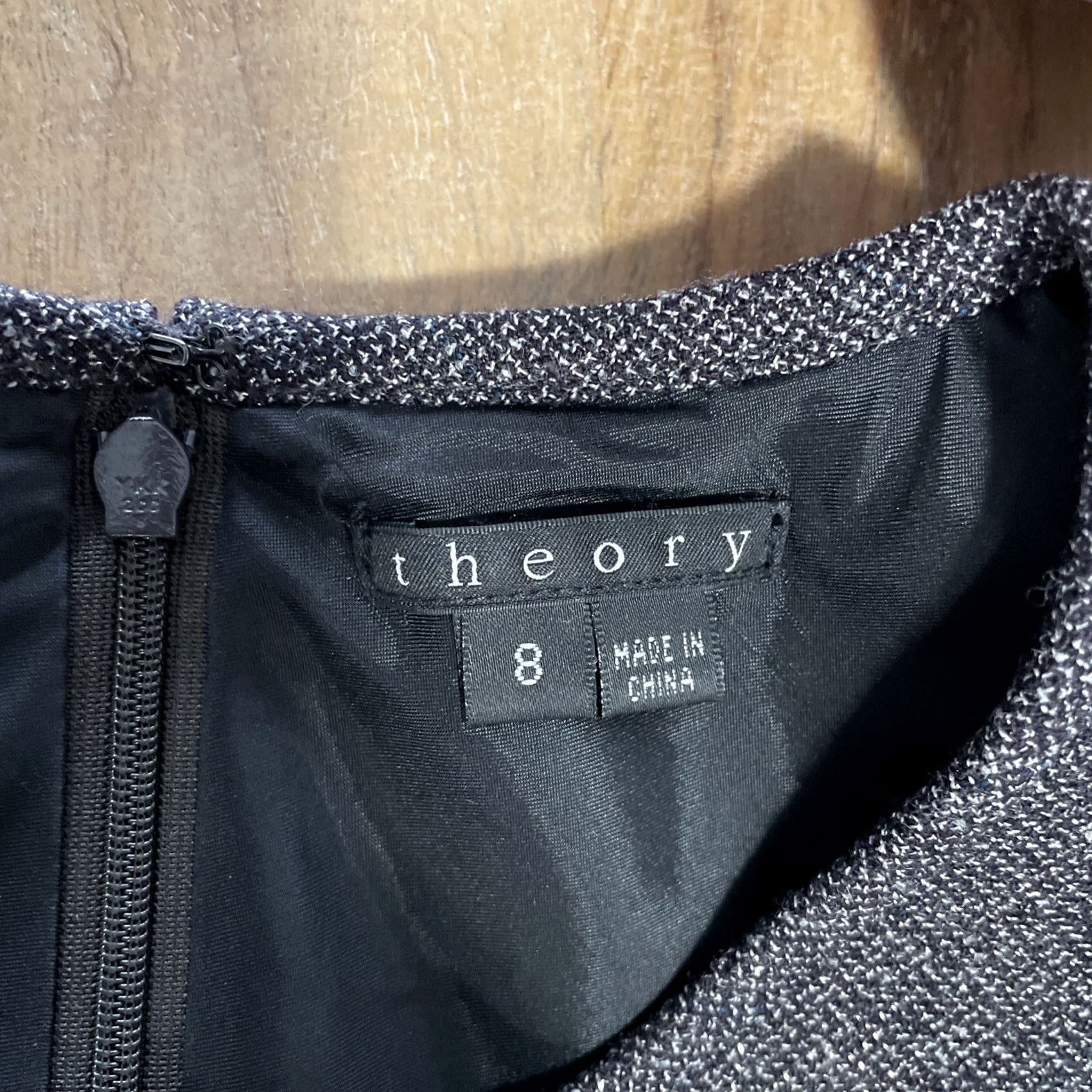 Theory Theory Harlequin Gray Wool Drop Waist Tweed Shift Dress Size 8 Women Size M / US 6-8 / IT 42-44 - 3 Thumbnail