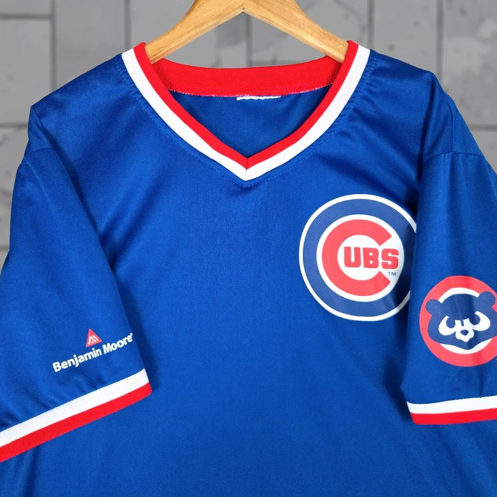 Etro Match-Up Stadium Giveaway Men's Retro 1980s Chicago Cubs Jersey Shirt Short Sleeve Blue Large 80s Vintage Style Mens Baseball Jersey Size US L / EU 52-54 / 3 - 1 Thumbnail