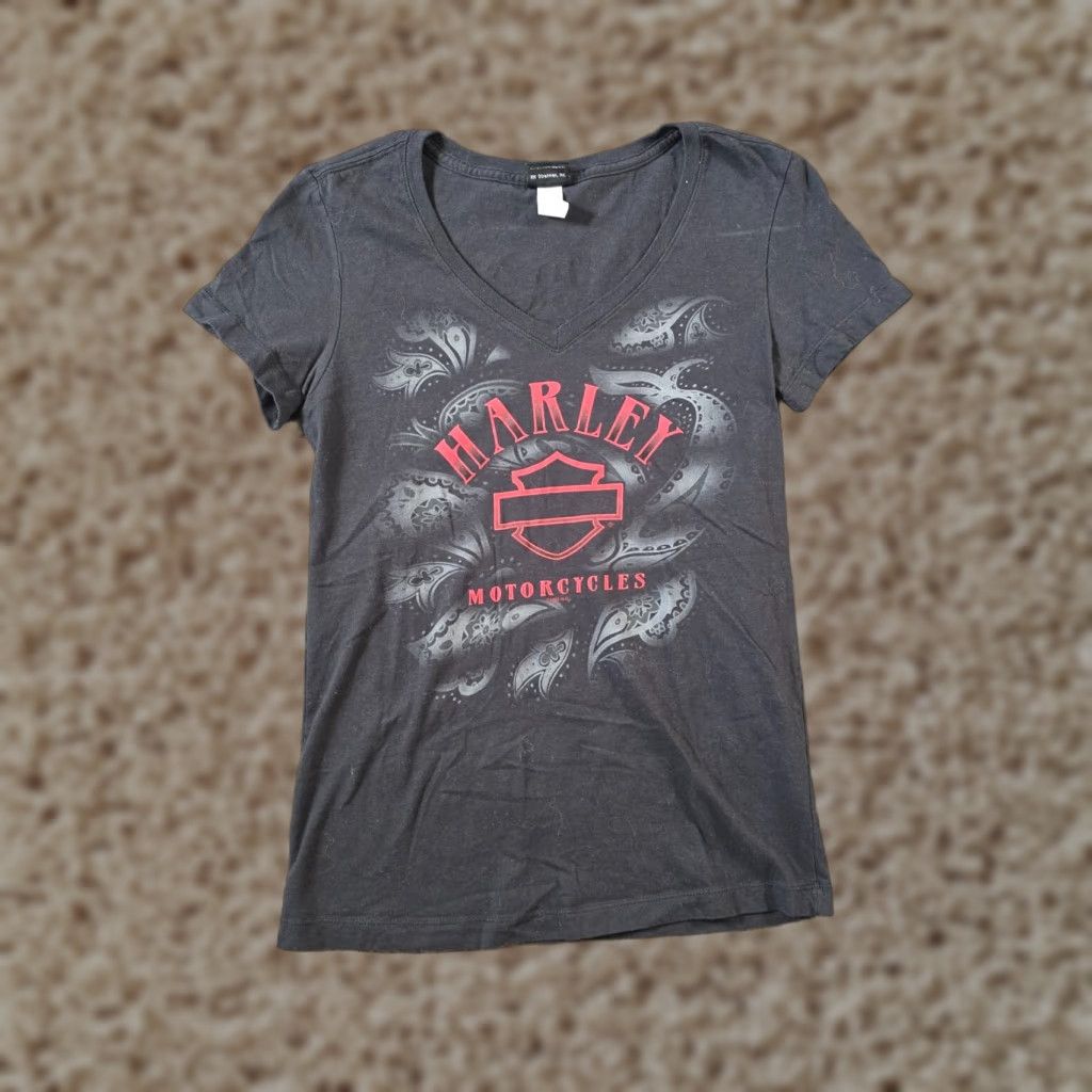 Harley Davidson Harley-Davidson Top Womens Size XS Black Red Alaska Logo Classic Fitted Basic Size XS / US 0-2 / IT 36-38 - 1 Thumbnail