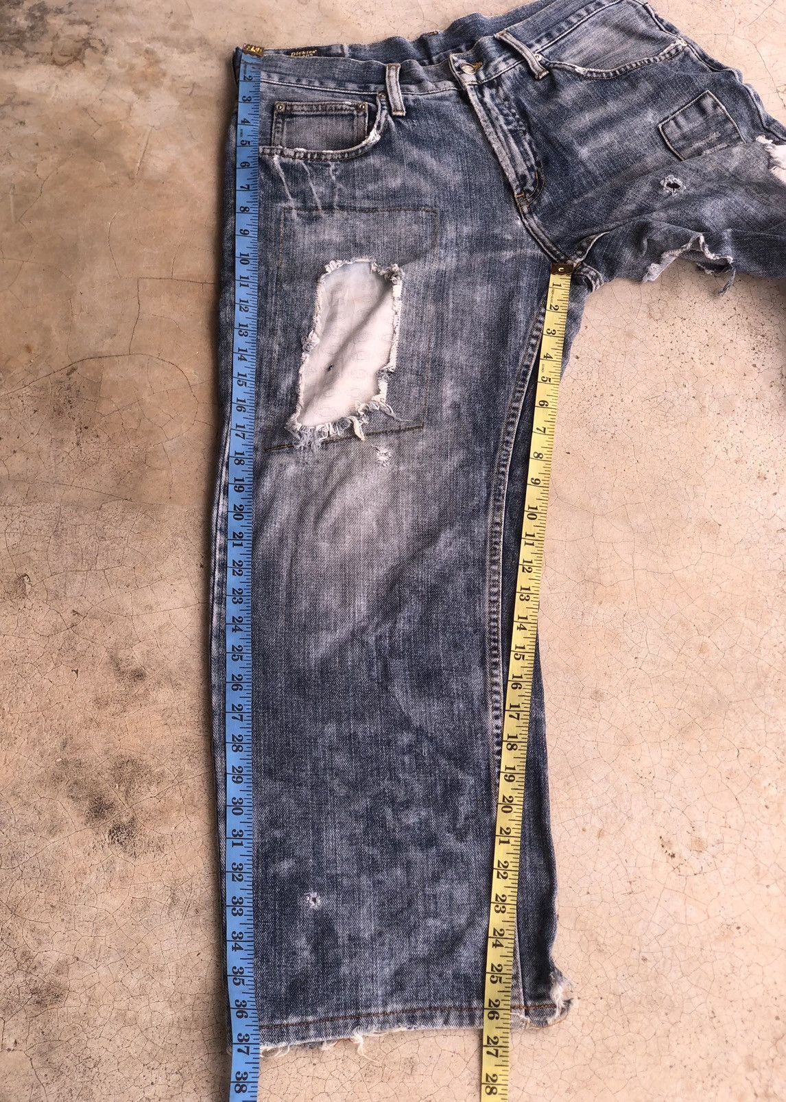 Dickies 🔥Distressed Dickies Denim Panst Size US 33 - 19 Thumbnail