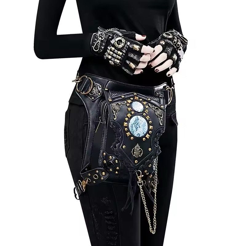 Other Drop Leg Bag Steampunk Retro Rock Punk Waist Belt Size ONE SIZE - 2 Thumbnail