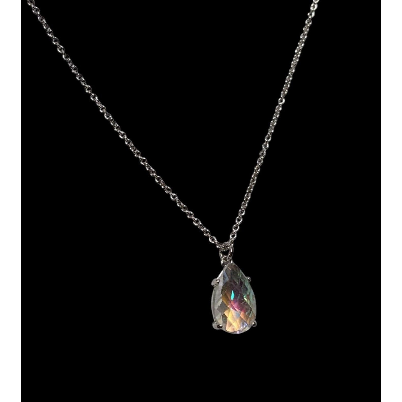 Other Whimsical Elegant Aurora Borealis Teardrop Pendant Necklace Size ONE SIZE - 3 Thumbnail