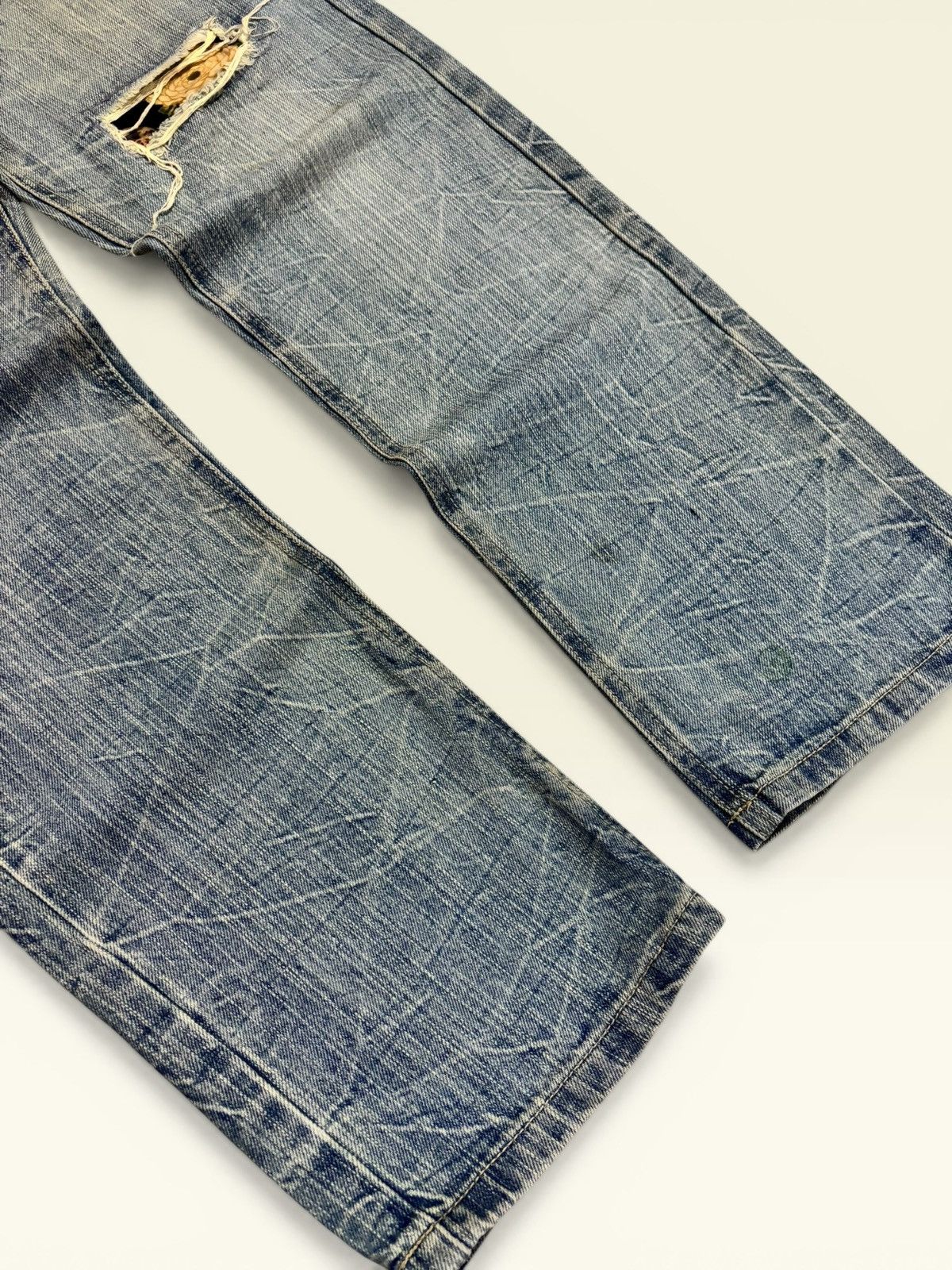 Undercover Japan Grunge Double Waist Ripped Floral Bandana Jeans Size US 30 / EU 46 - 3 Thumbnail