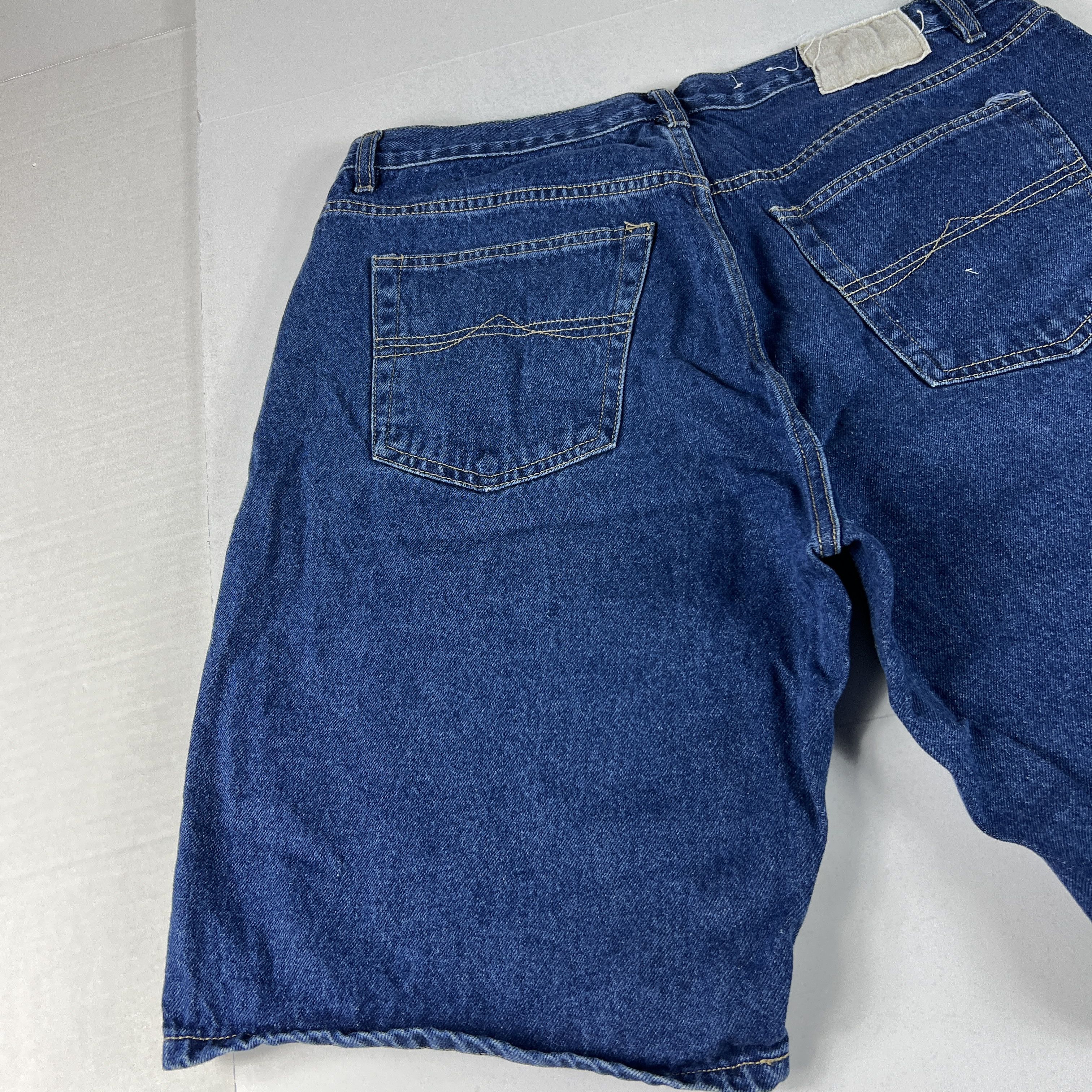 Bugle Boy × Vintage VTG Bugle Boy Shorts Relaxed Bermuda Blue Faded Cotton Jorts Size US 35 - 8 Thumbnail