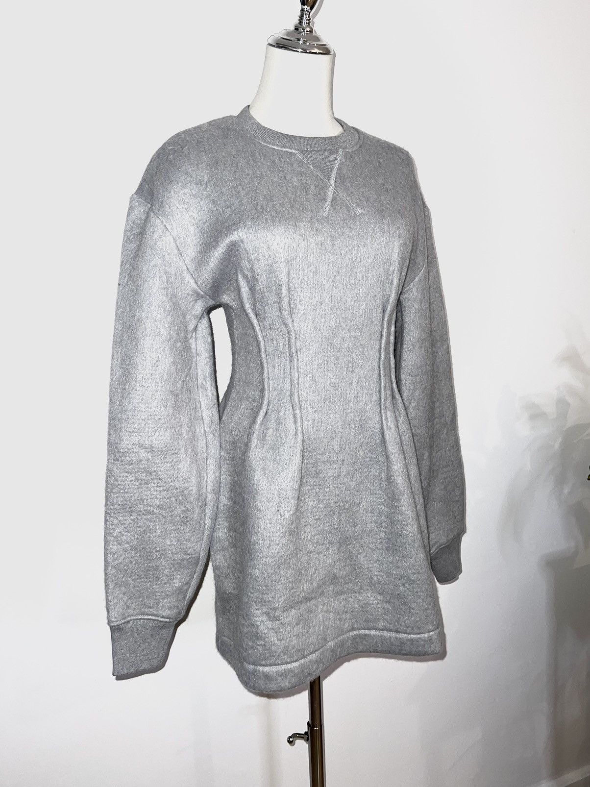 JW Anderson JW Anderson Sculpted grey mohair‑blend sweatshirt dress Size XS / US 0-2 / IT 36-38 - 8 Thumbnail