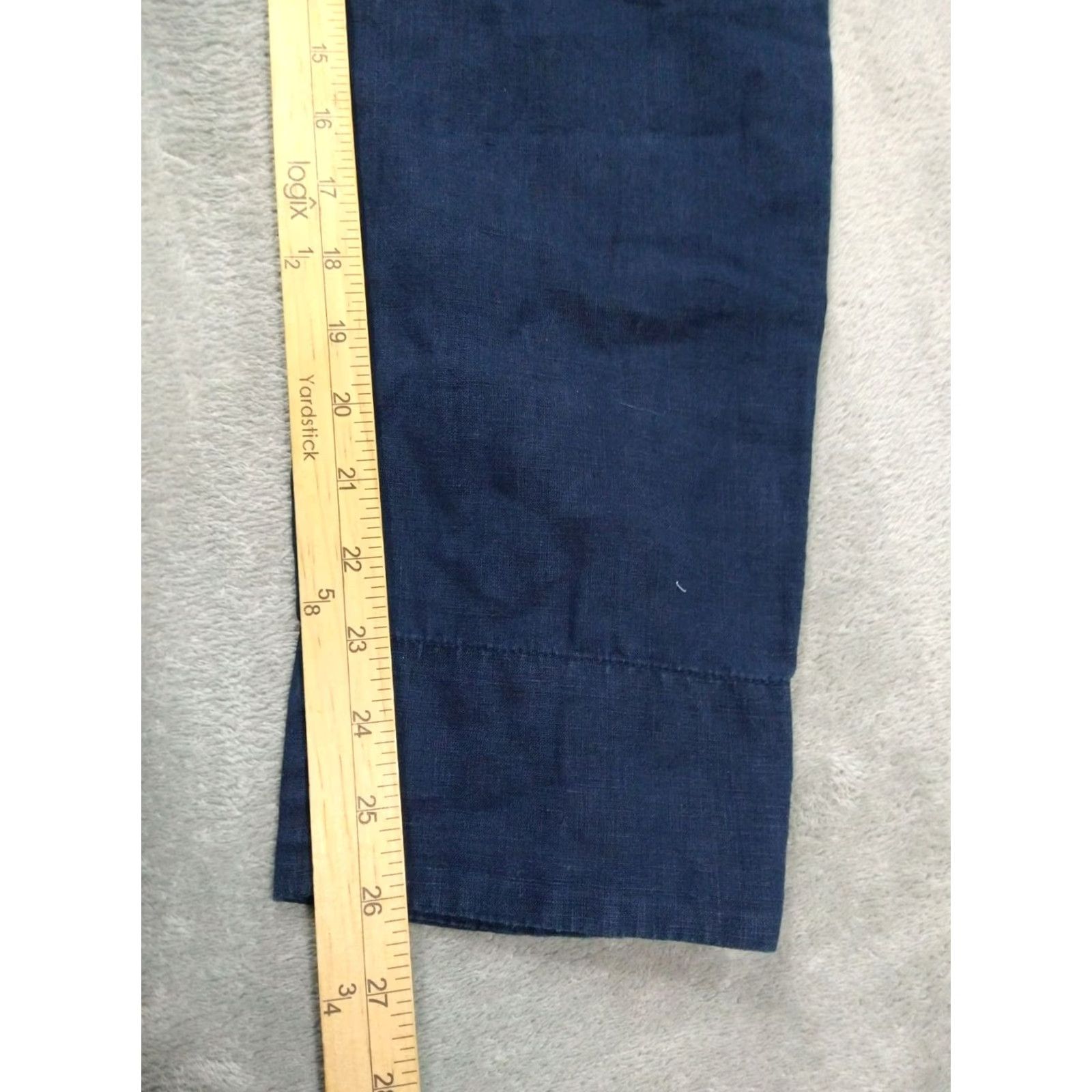 Athleta Athleta Pants Womens 4 Navy Blue Linen Ankle Taper Leg Pull On Mid Rise Pants Size 27" / US 4 / IT 40 - 5 Thumbnail