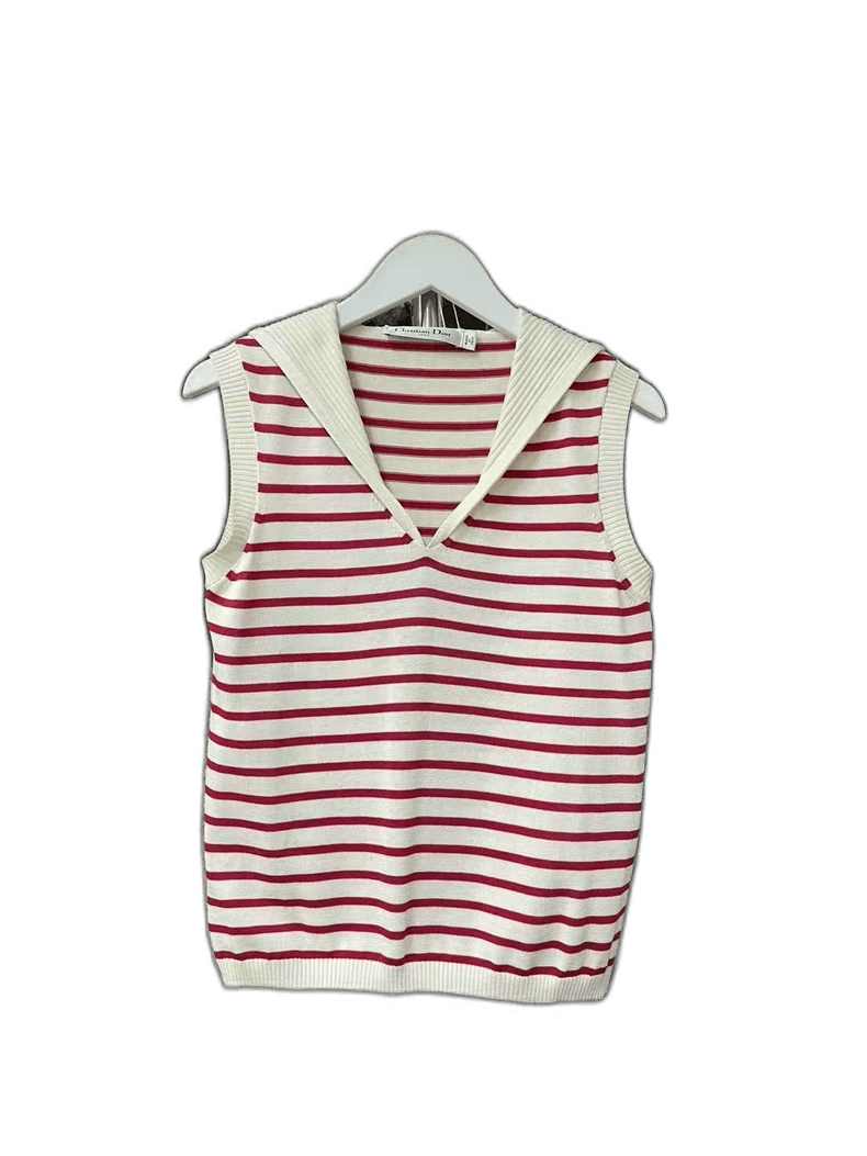 Dior Dior Striped Sleeveless Knit Top Size US XS / EU 42 / 0 - 1 Thumbnail