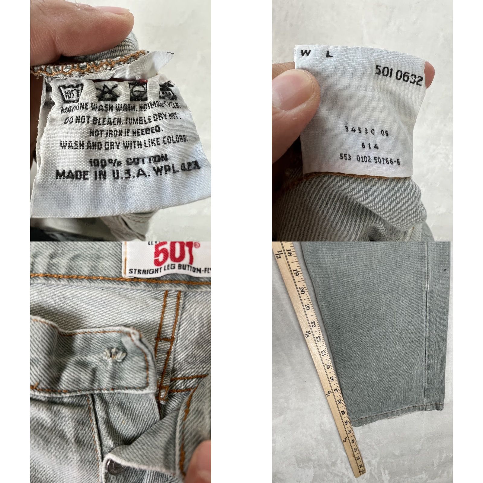 Levi's VINTAGE Levi’s 501 Jeans Denim 32x30 Men Regular Blue Distressed 90s USA Size US 32 / EU 48 - 8 Thumbnail